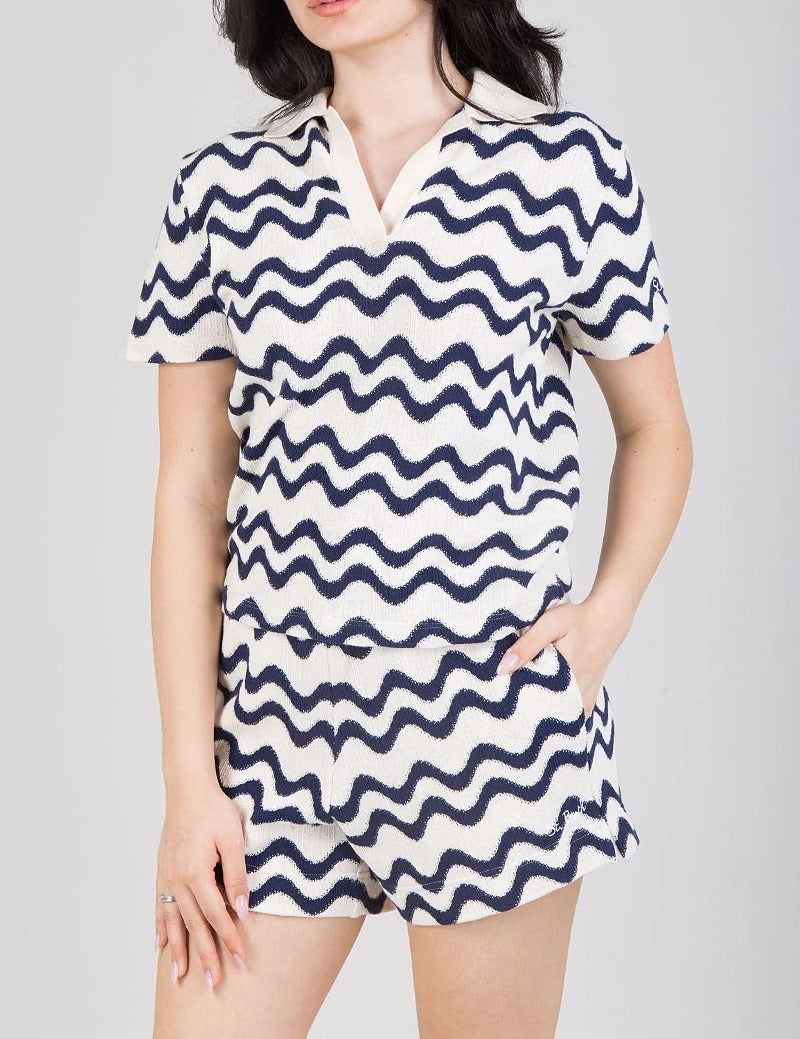 MC2 SAINT BARTH Polo Donna Lala-Rachel Biwave Bianco Navy