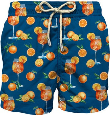 MC2 SAINT BARTH Boxer Uomo Lighting-Orange Taste Navy