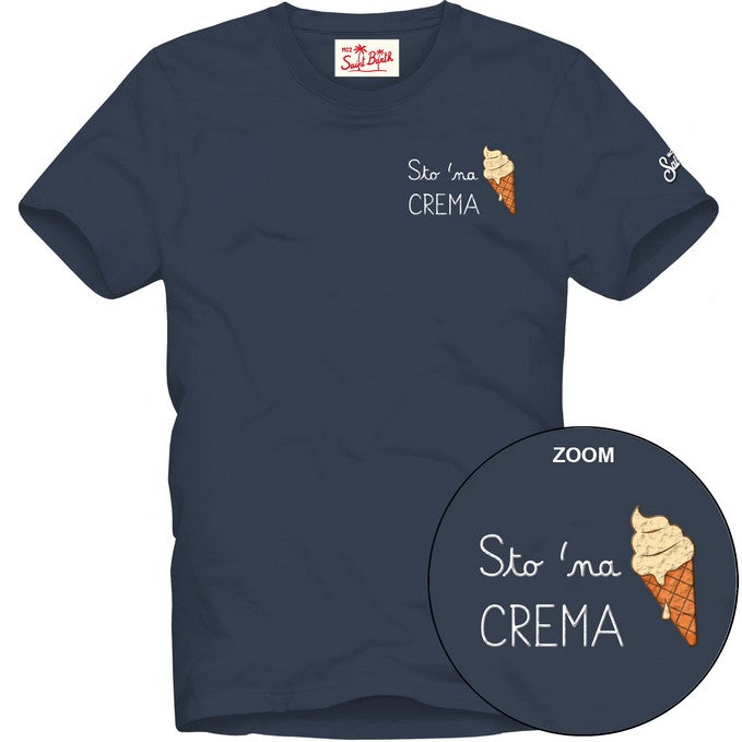 MC2 SAINT BARTH T-Shirt Uomo Portofino-Na Crema Navy