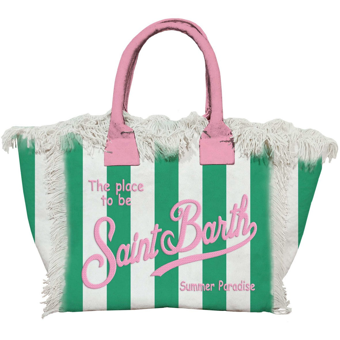 MC2 SAINT BARTH Borsa Vanity-Stripes Verde