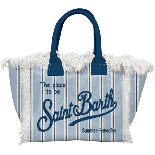 MC2 SAINT BARTH Borsa Vanity-Tiny Stripes Azzurro