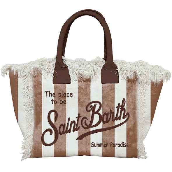 MC2 SAINT BARTH Borsa Vanity-Stripes Pop Marrone