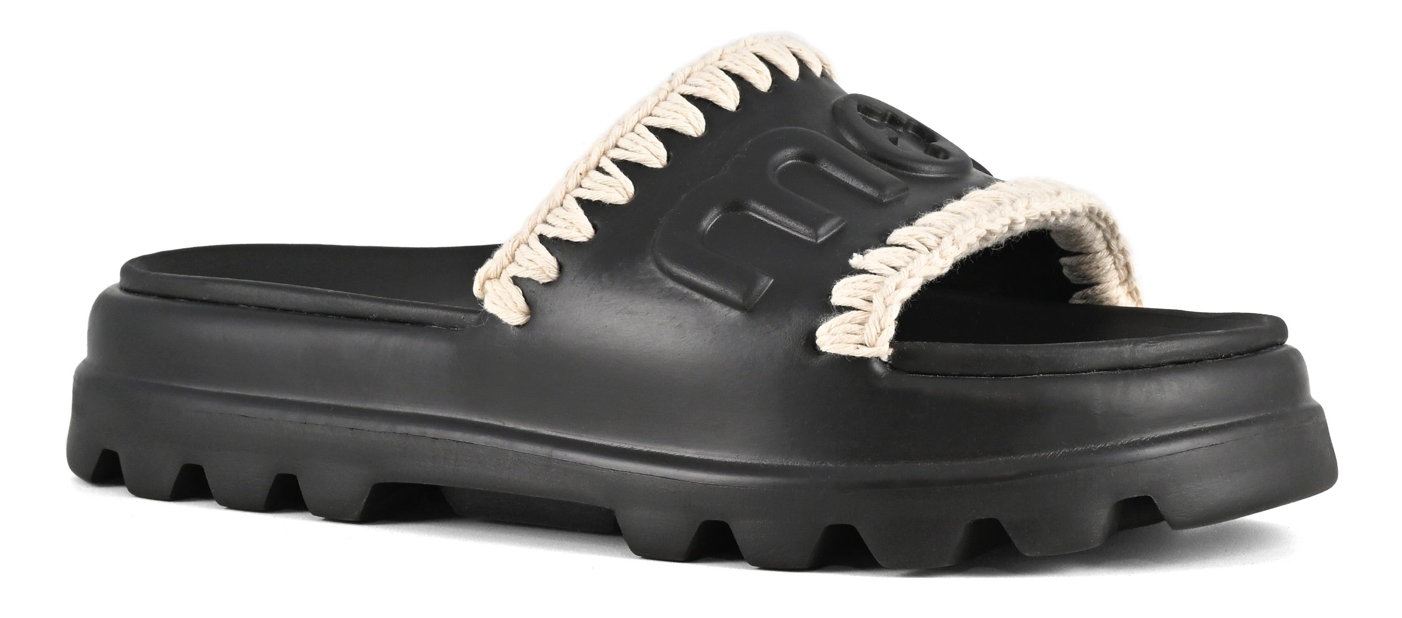 MOU Ciabatta Eva one-piece slide-Black White