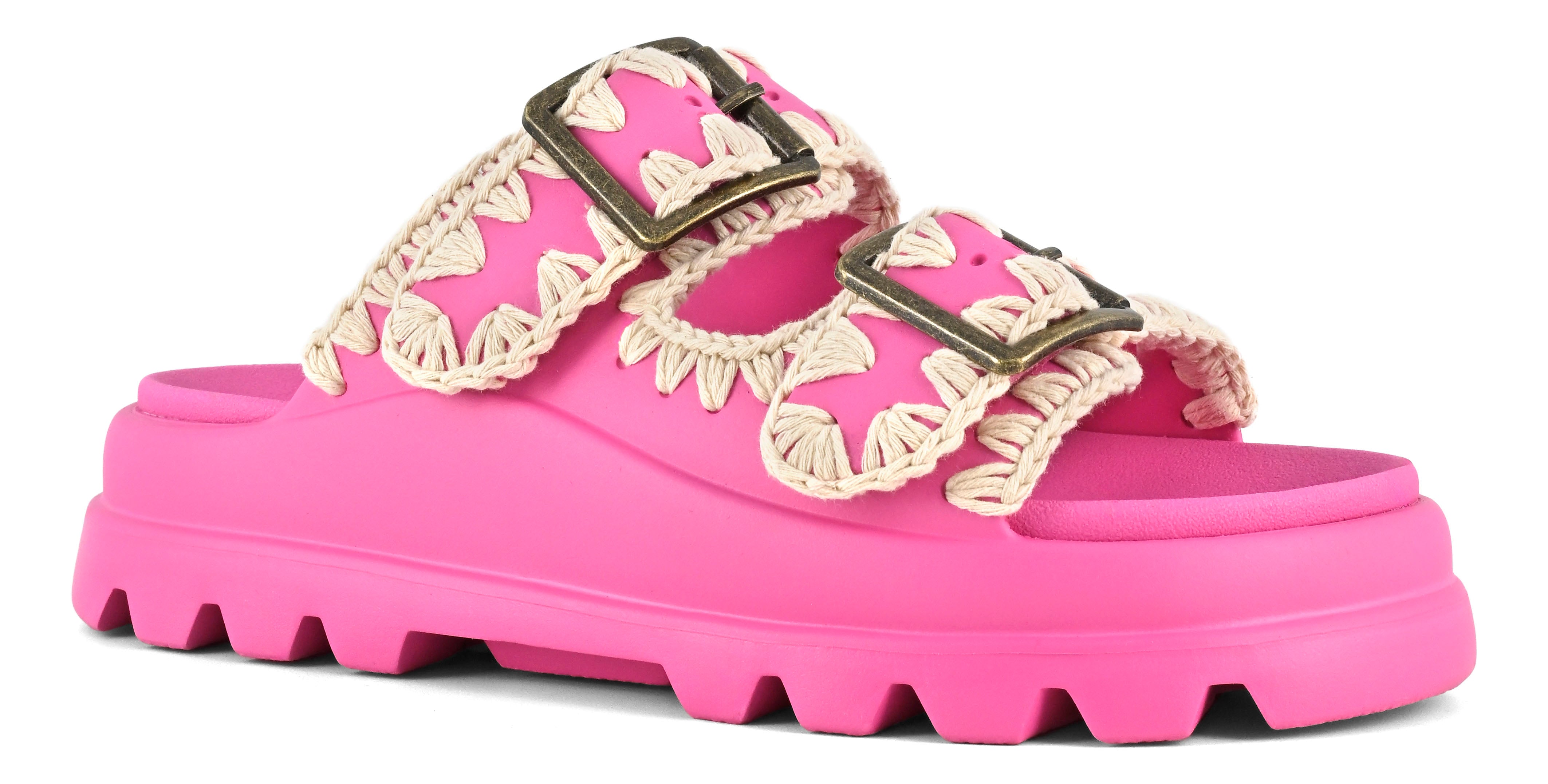 MOU Ciabatta Eva one-piece slide two-buckles-Fucsia