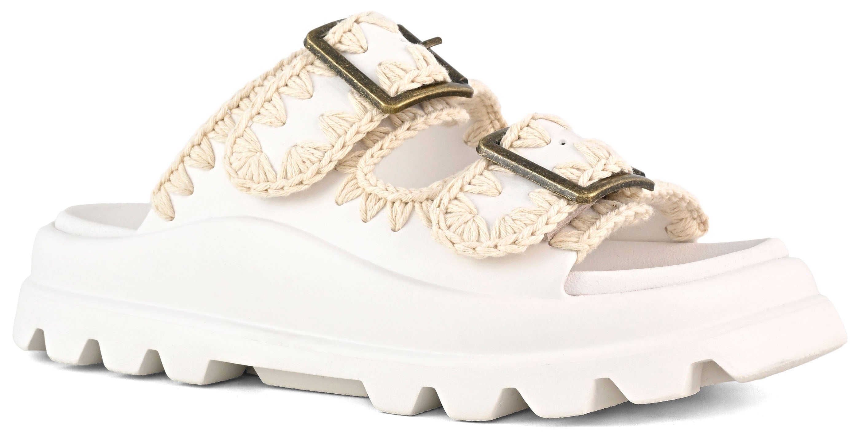 MOU Ciabatta Eva one-piece slide two-buckles-White