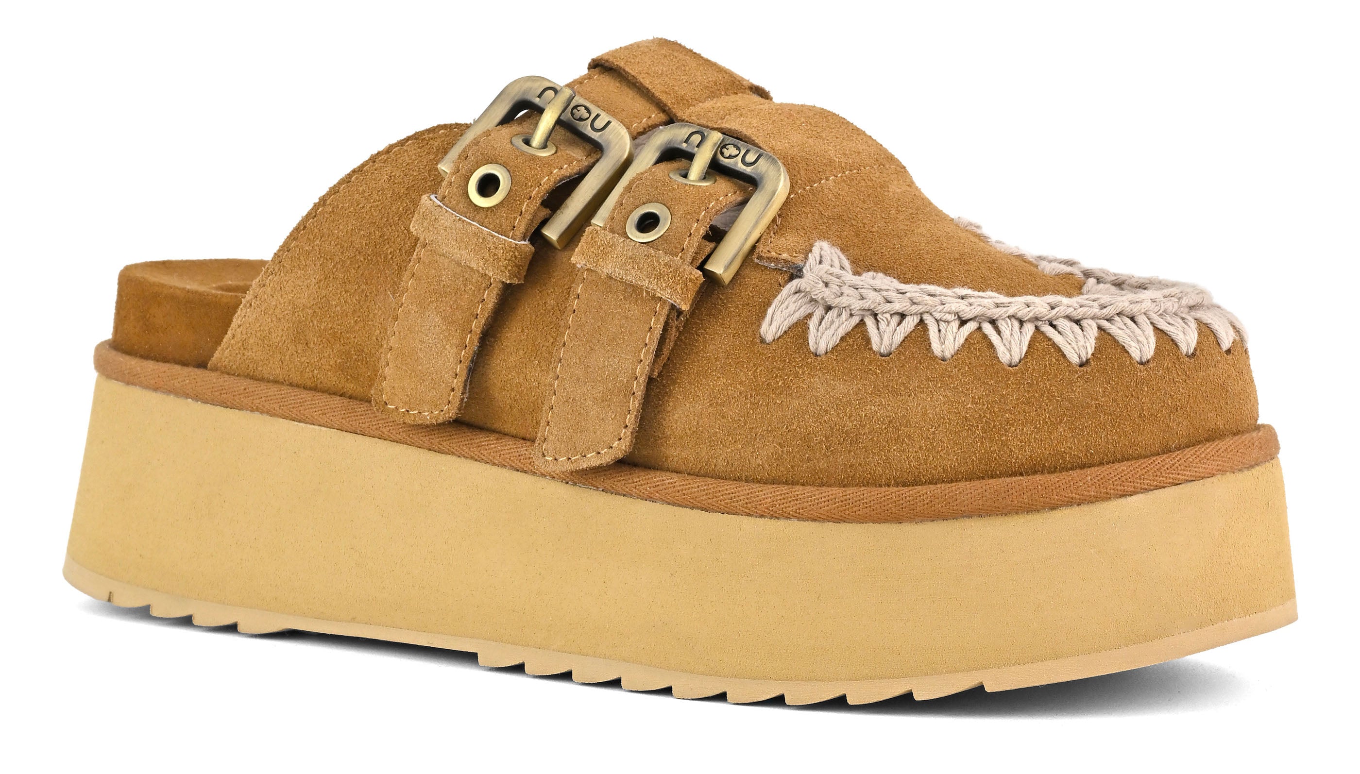 MOU Sabot Platform two-buckles-Cognac