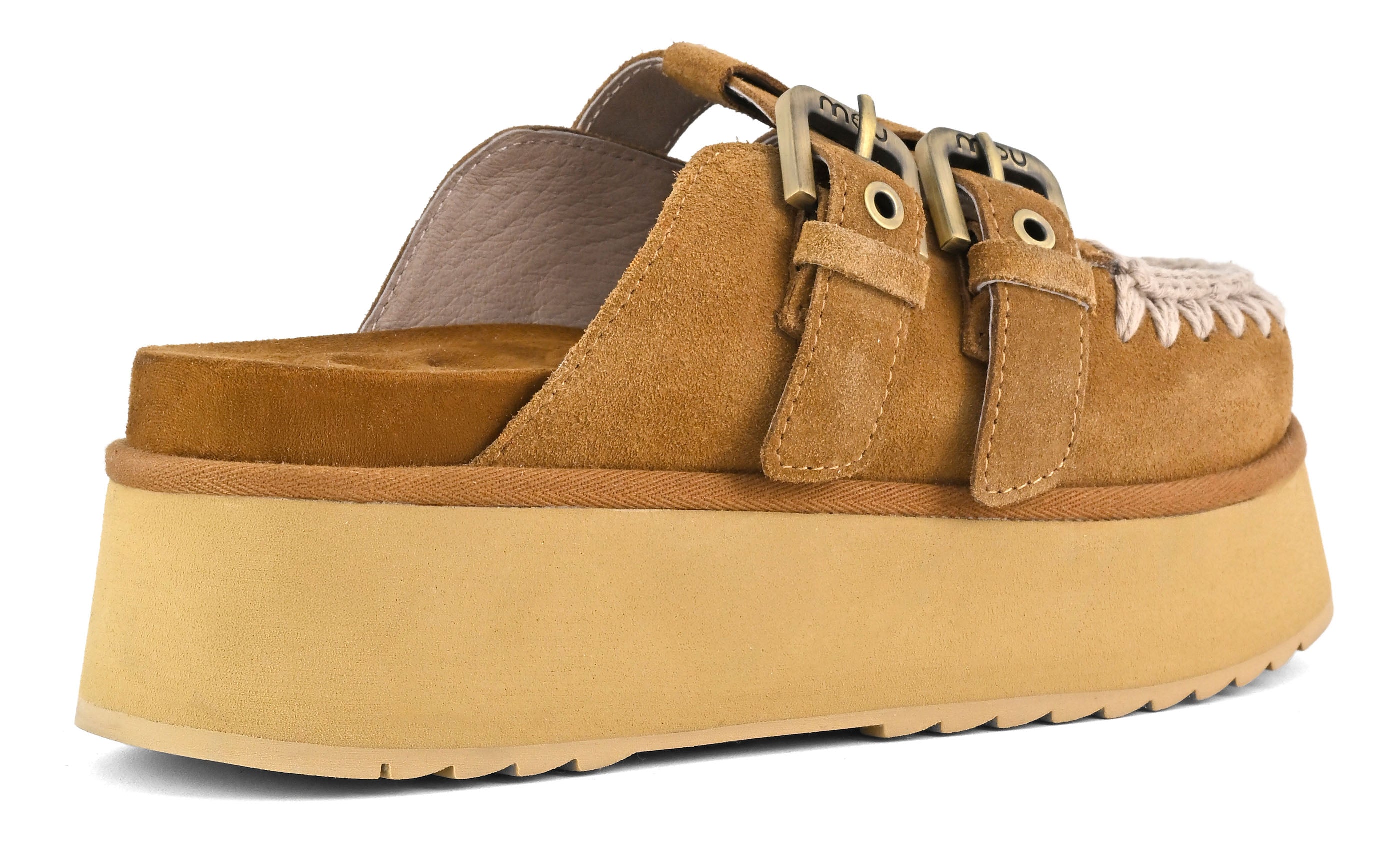 MOU Sabot Platform two-buckles-Cognac