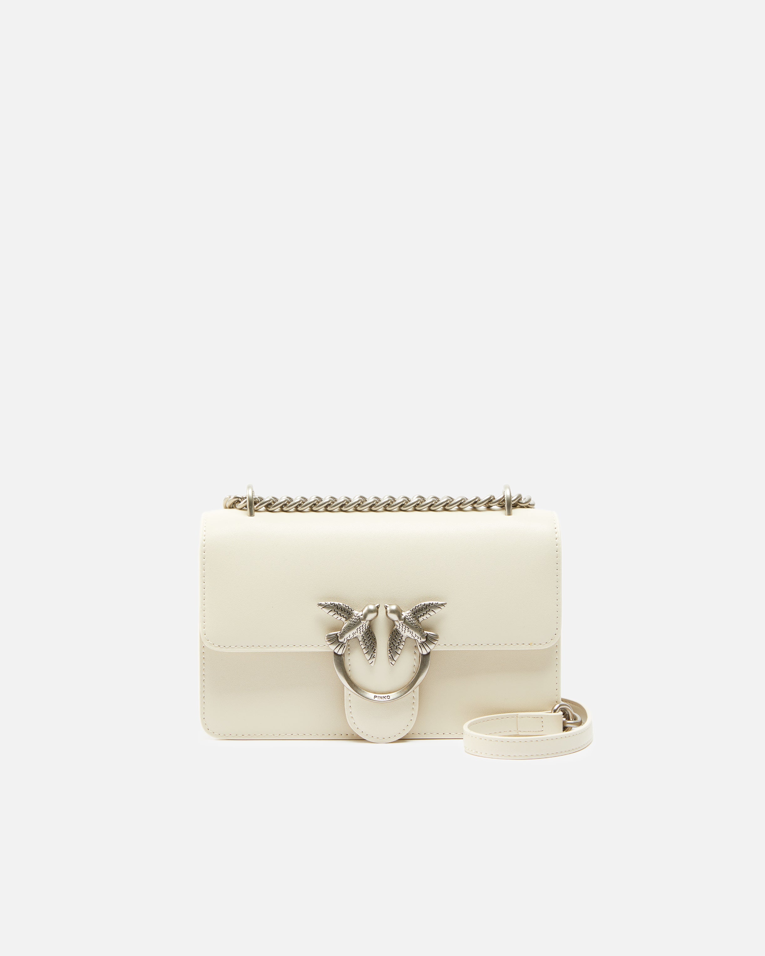 PINKO Borsa Love One Mini-Bianco Seta