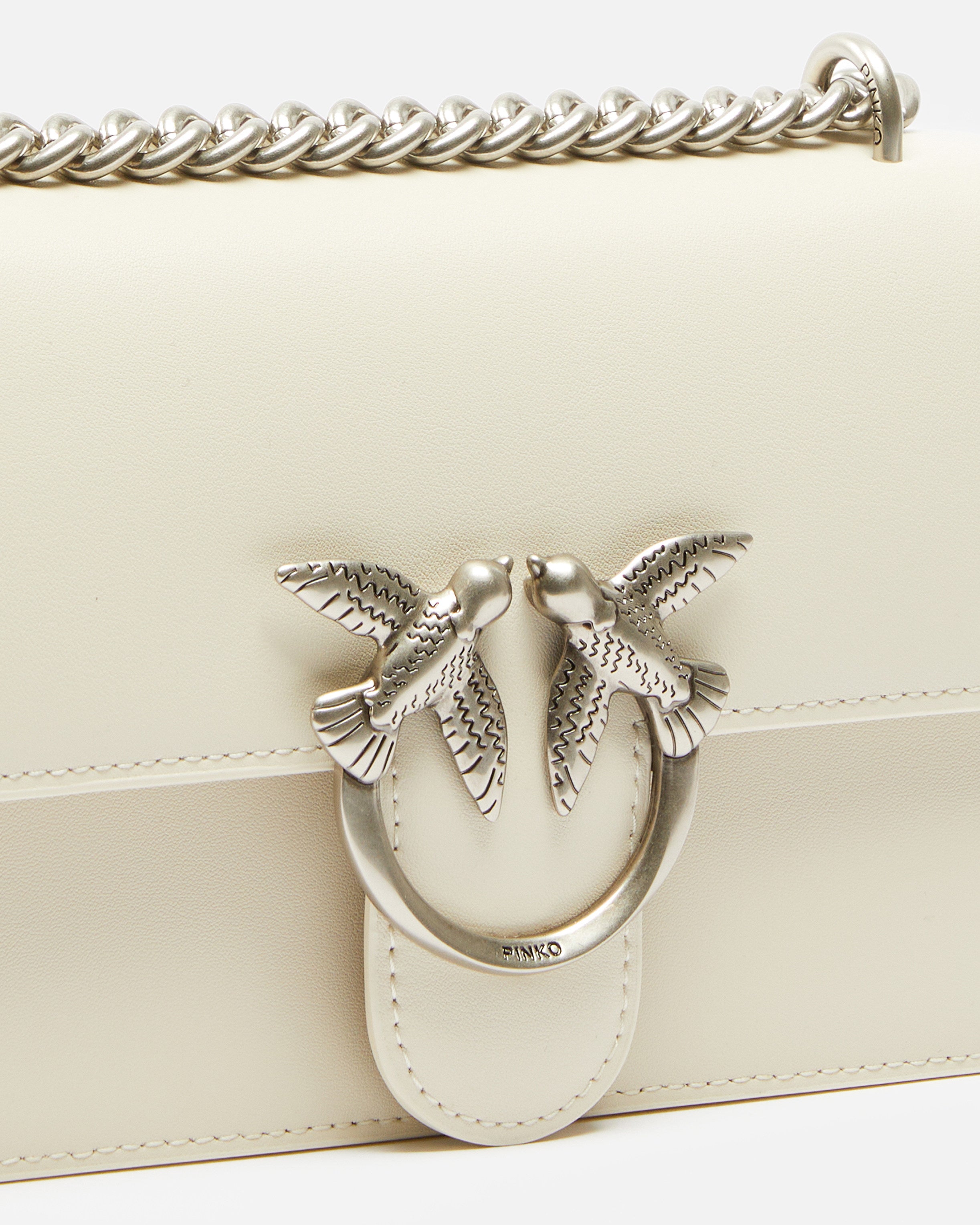 PINKO Borsa Love One Mini-Bianco Seta