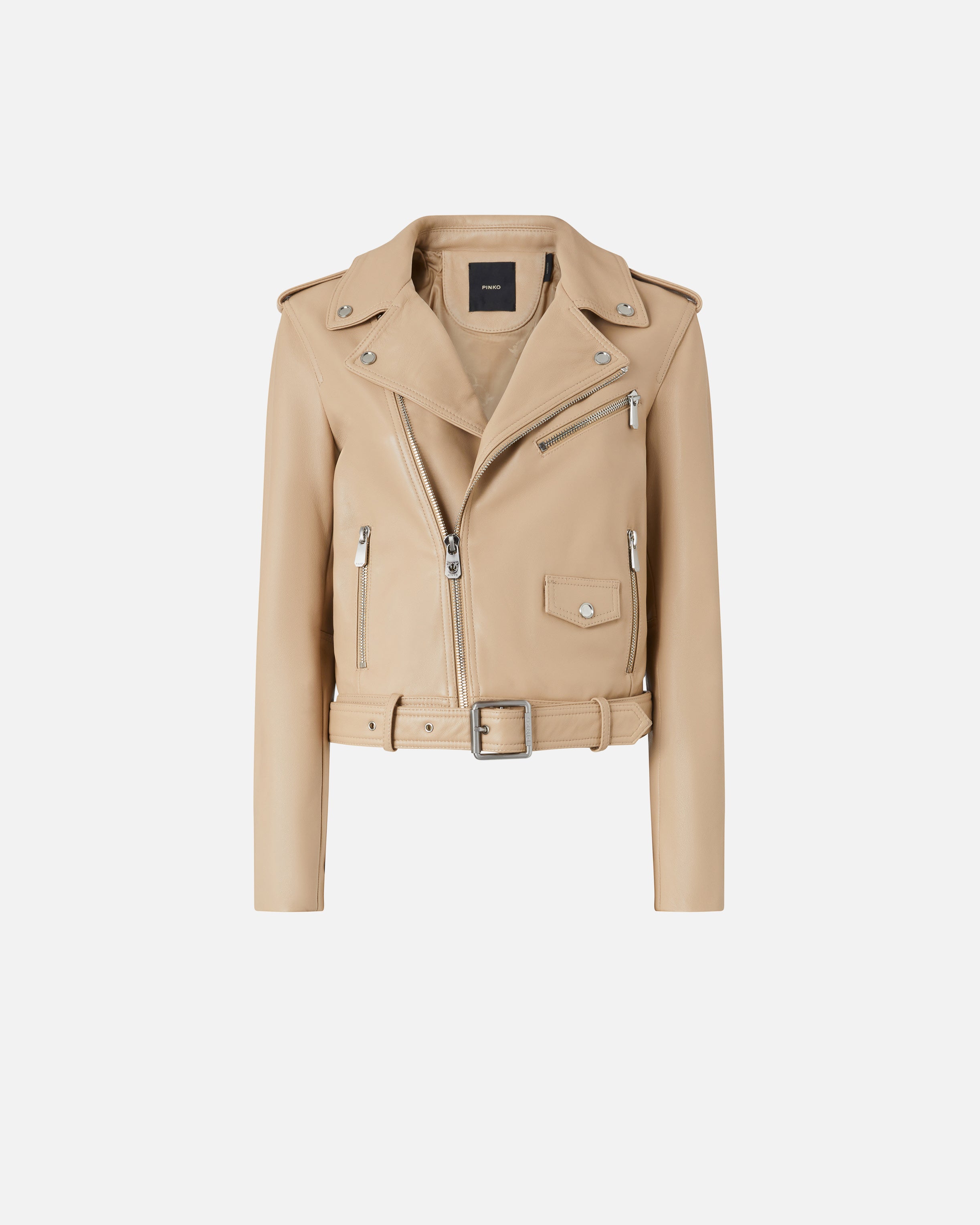 PINKO Giubbino Chiodo Costa Rica-Beige Tortora