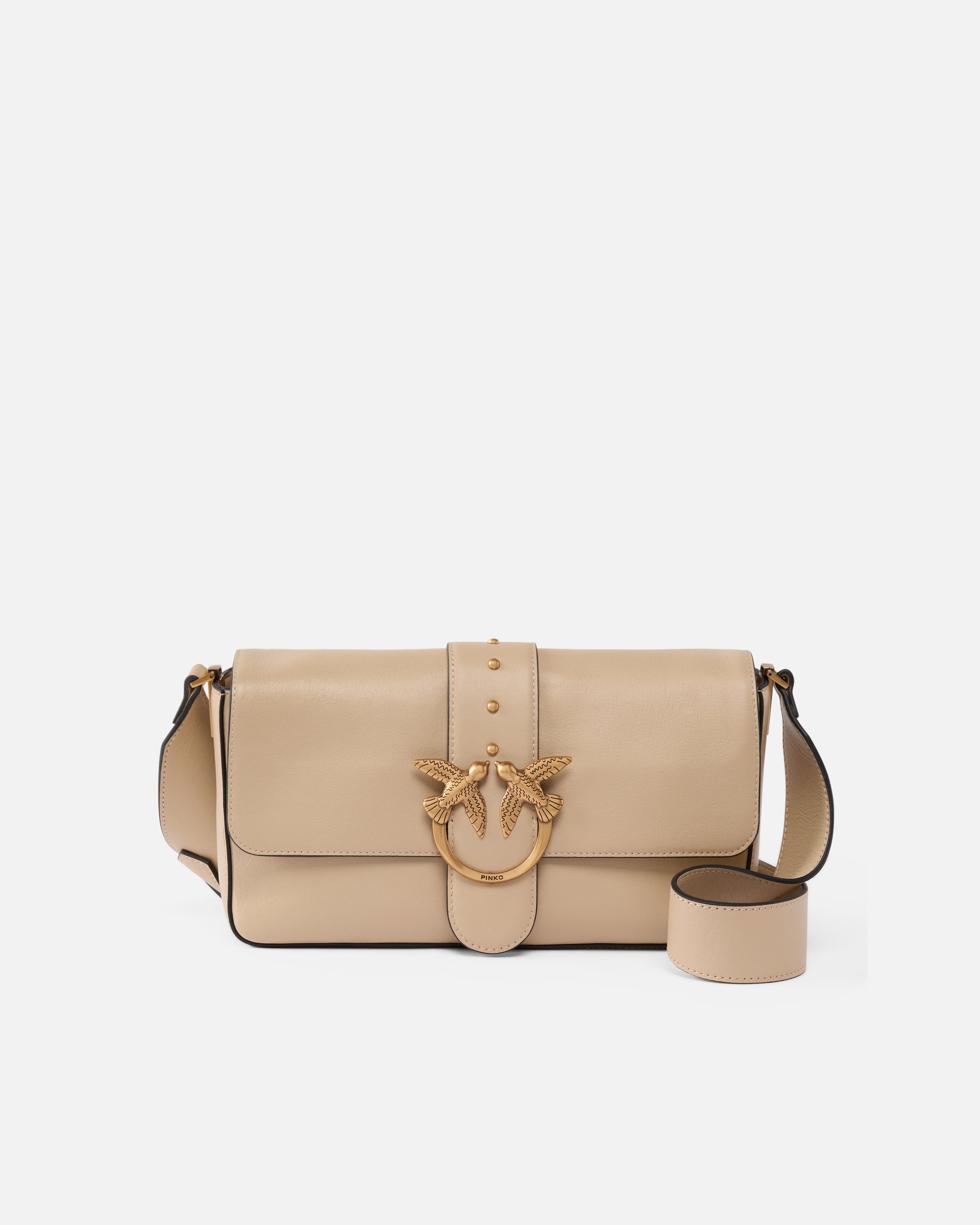 PINKO Borsa Love One Classic Slouchy Fl-Beige Grigio Fumo