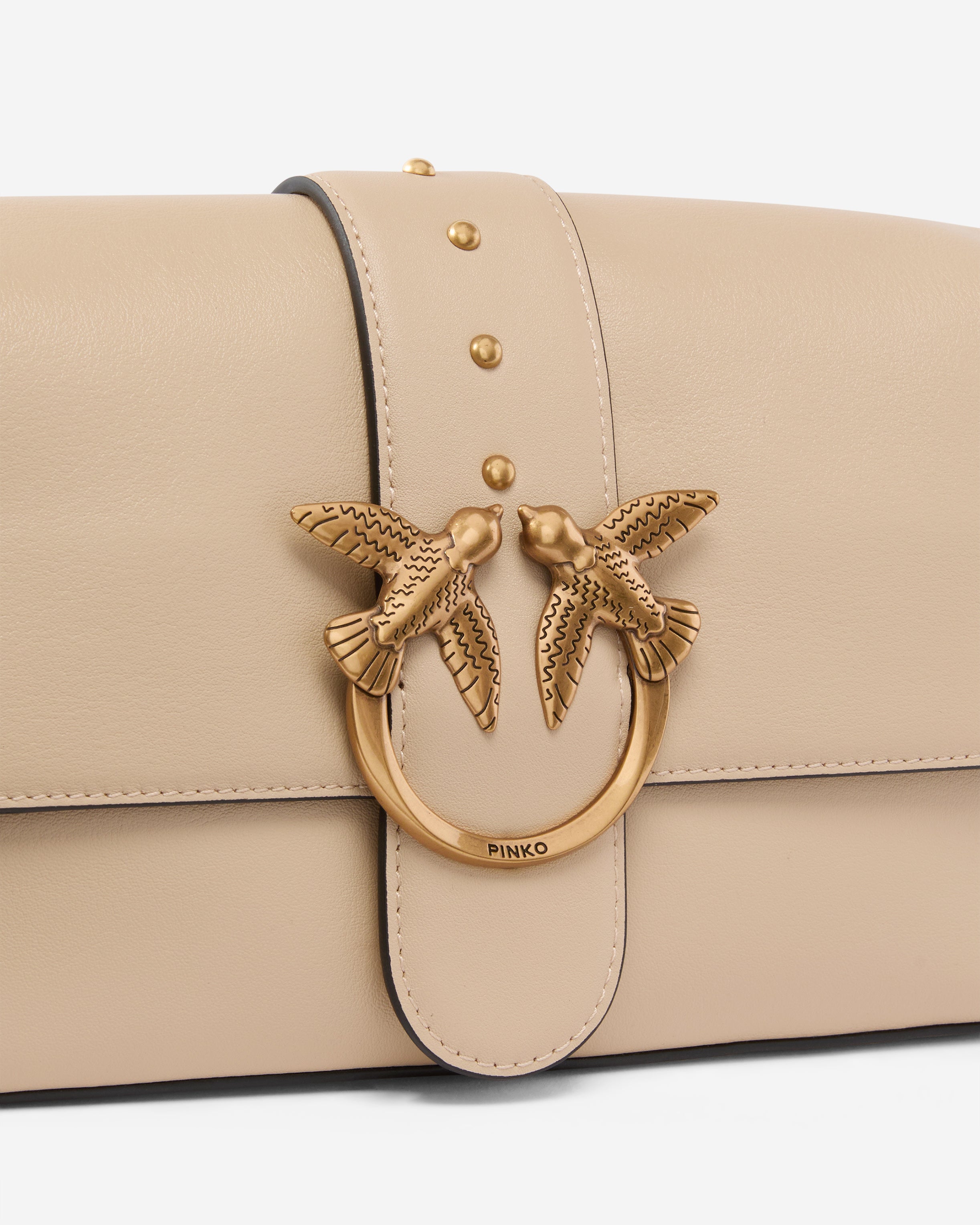 PINKO Borsa Love One Classic Slouchy Fl-Beige Grigio Fumo