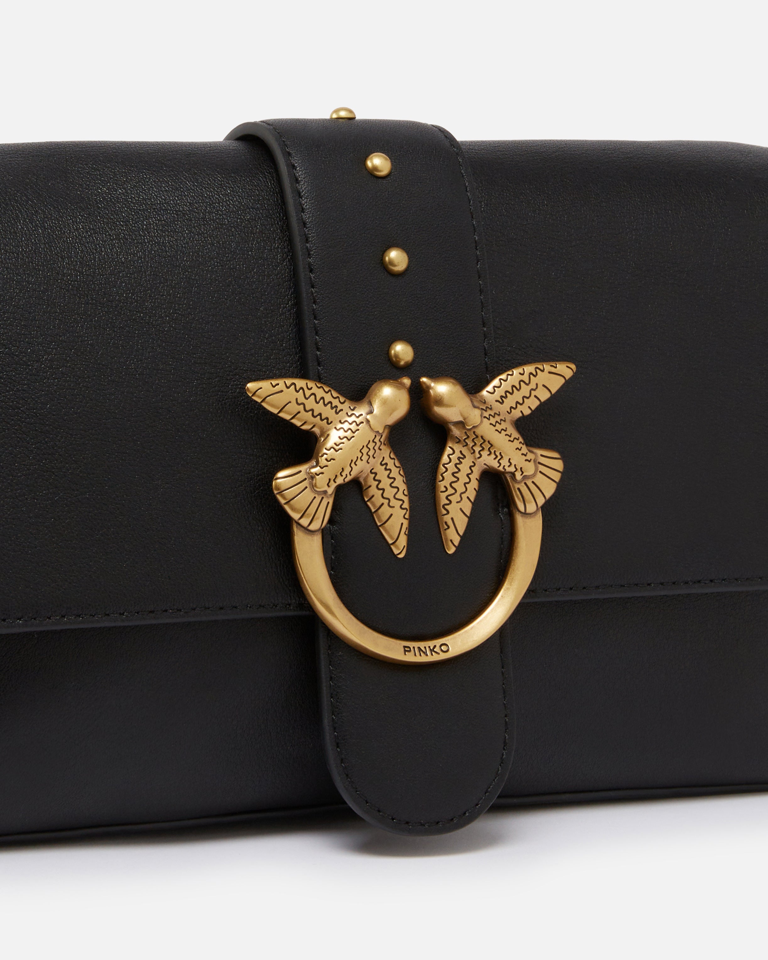 PINKO Borsa Love One Classic Slouchy Fl-Nero