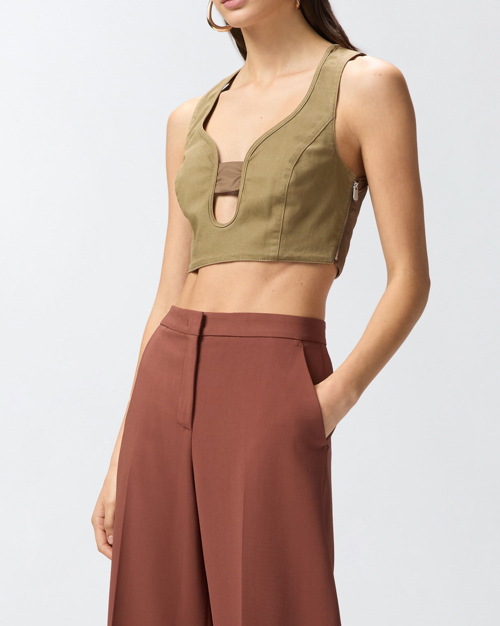 PINKO Top Stranamore Crop-Verde