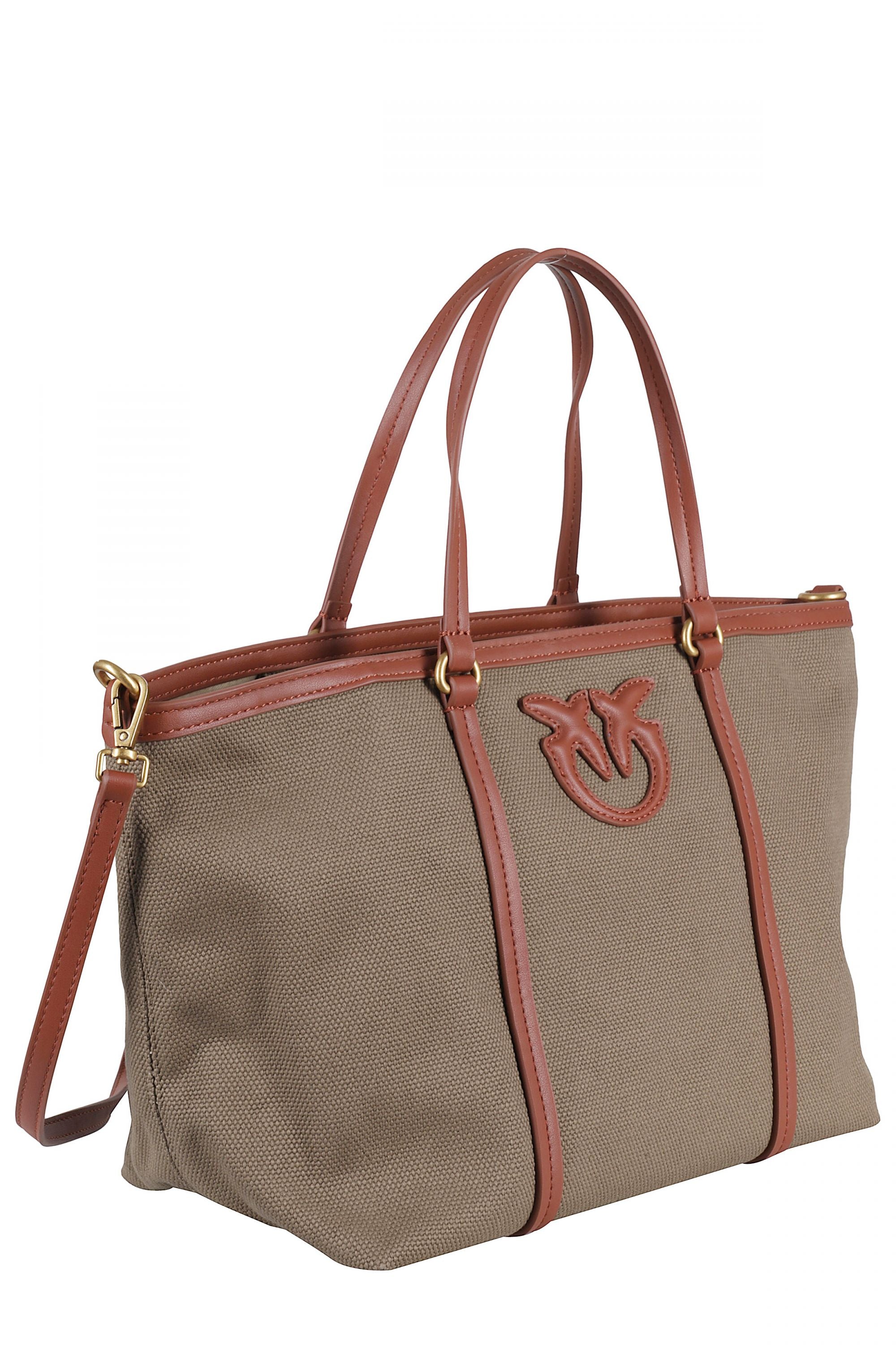PINKO Shopper Miranda Classic-Verde Scuro Marrone