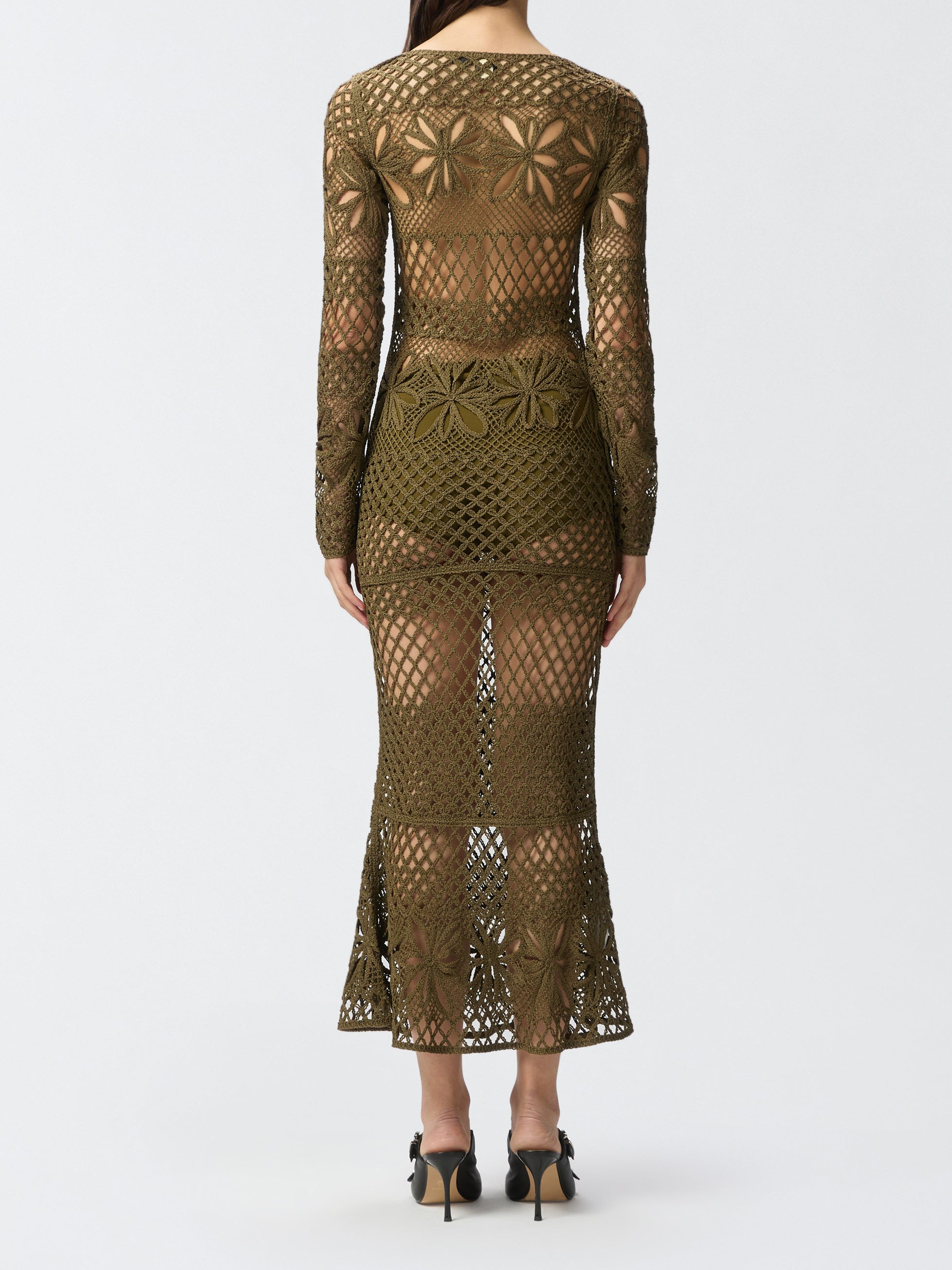 PINKO Abito ortles Crochet-Oliva