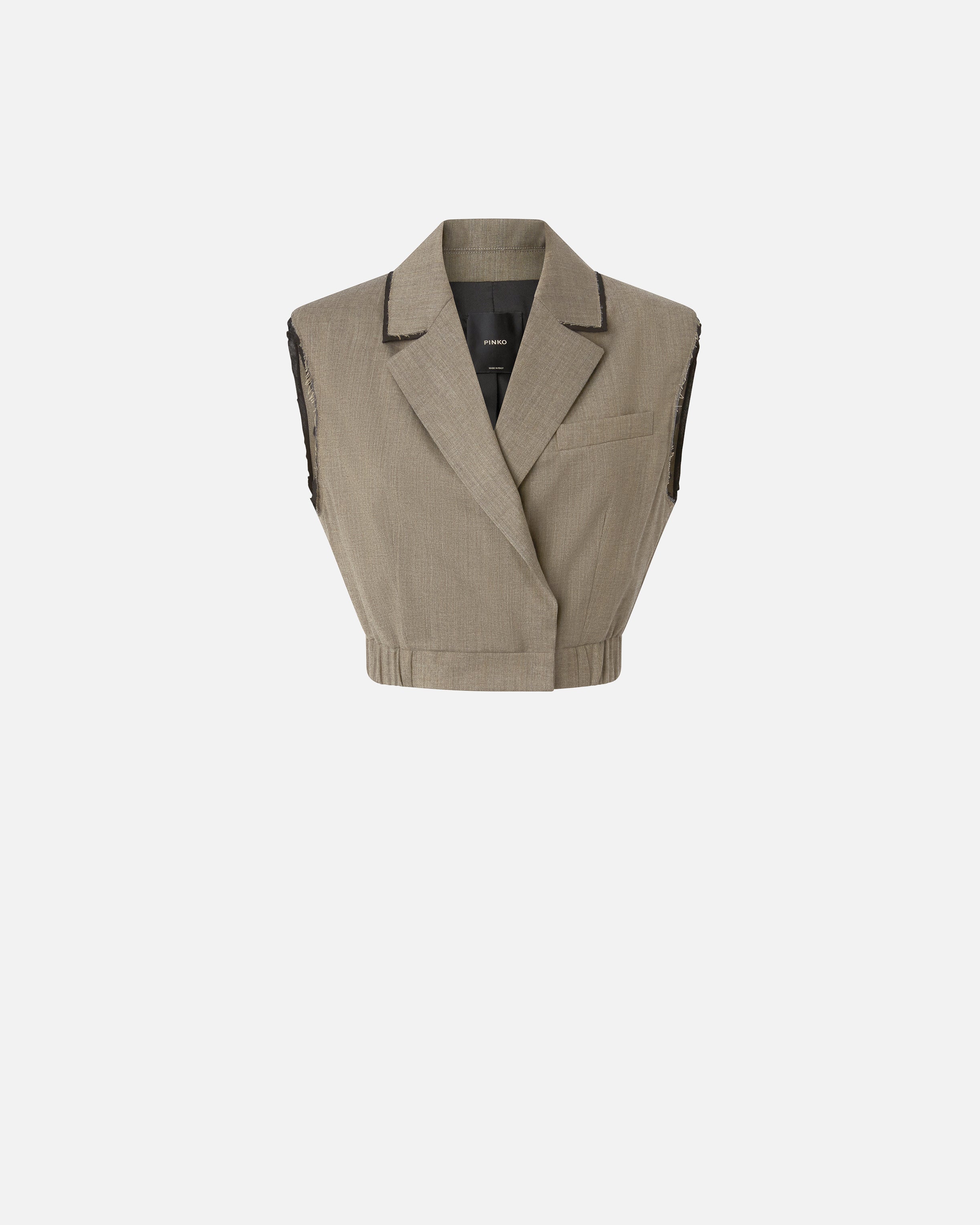 PINKO Gilet Guardami Crop-Marrone