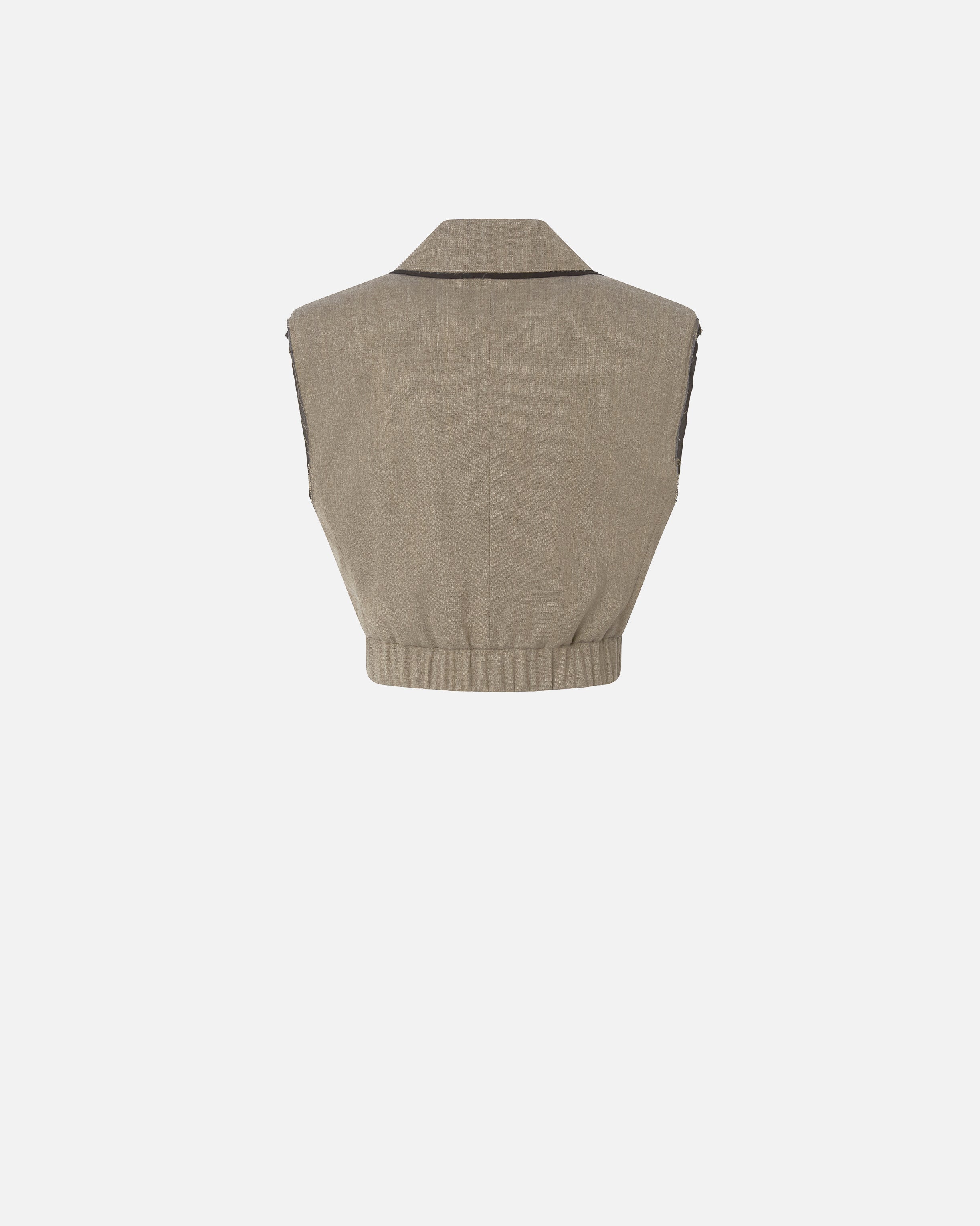PINKO Gilet Guardami Crop-Marrone