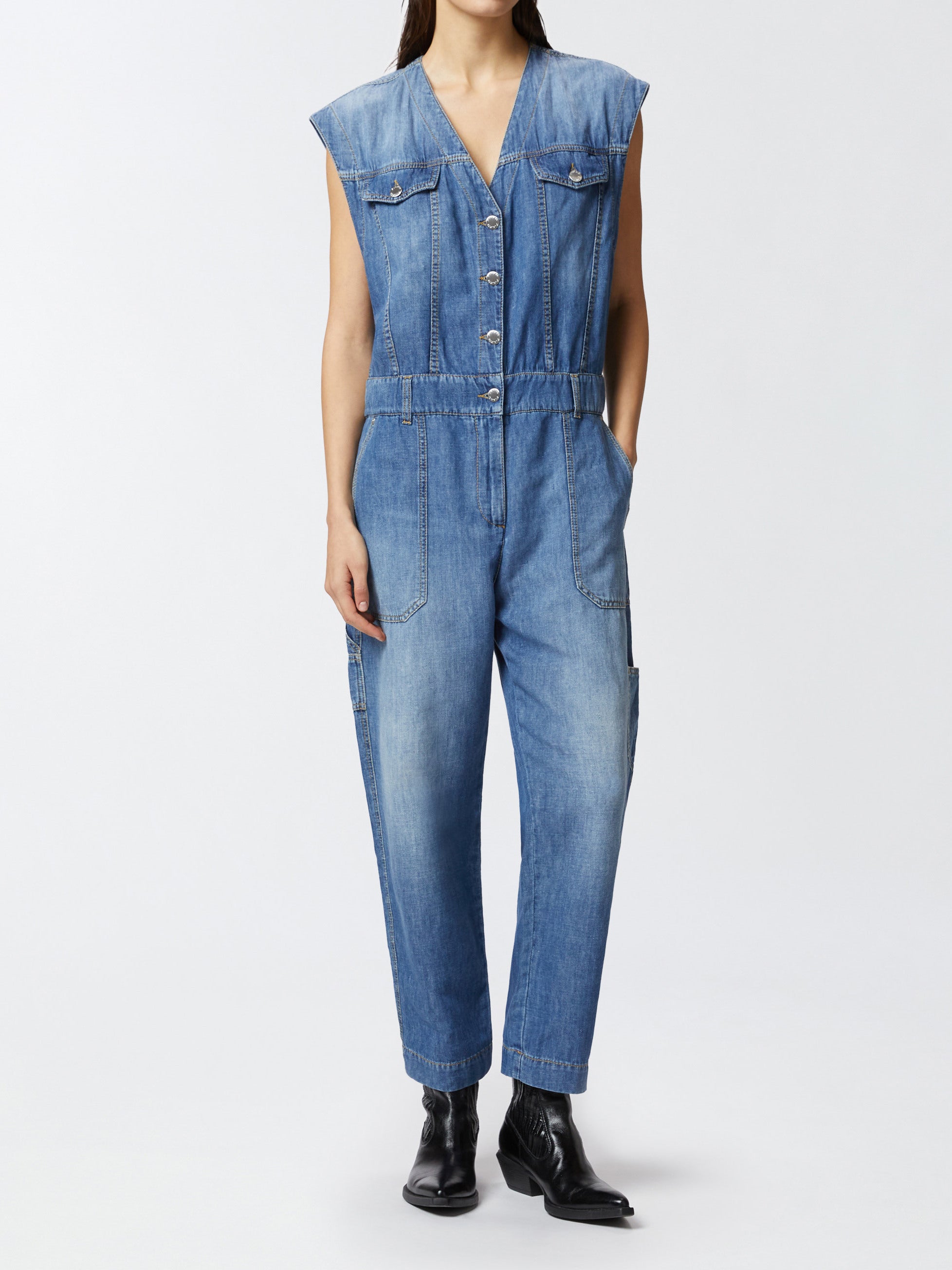 PINKO Tuta Tanzania Denim-Blu