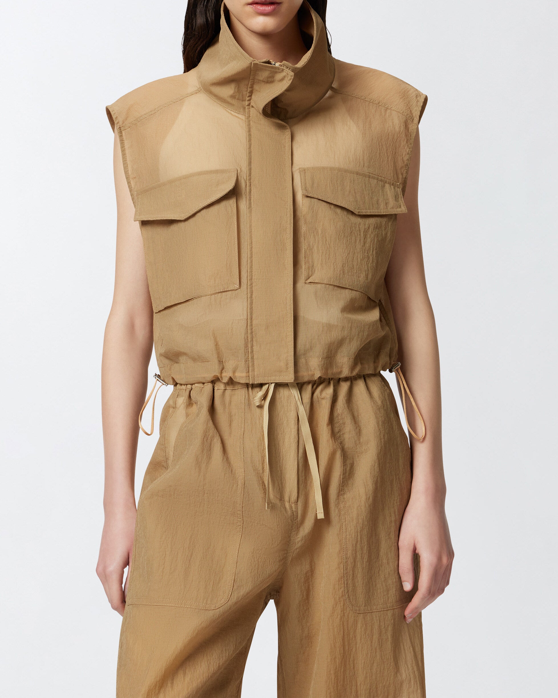PINKO Gilet Fisarmonica-Marrone
