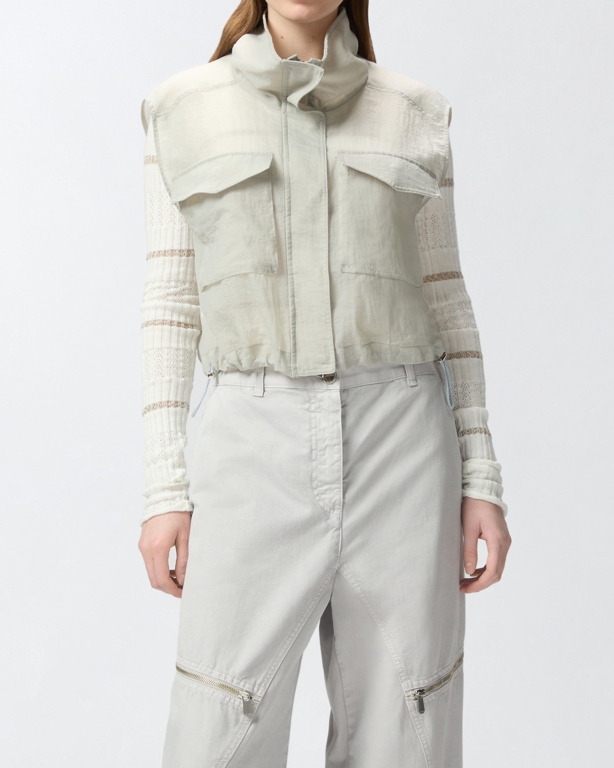 PINKO Gilet Fisarmonica-Grigio