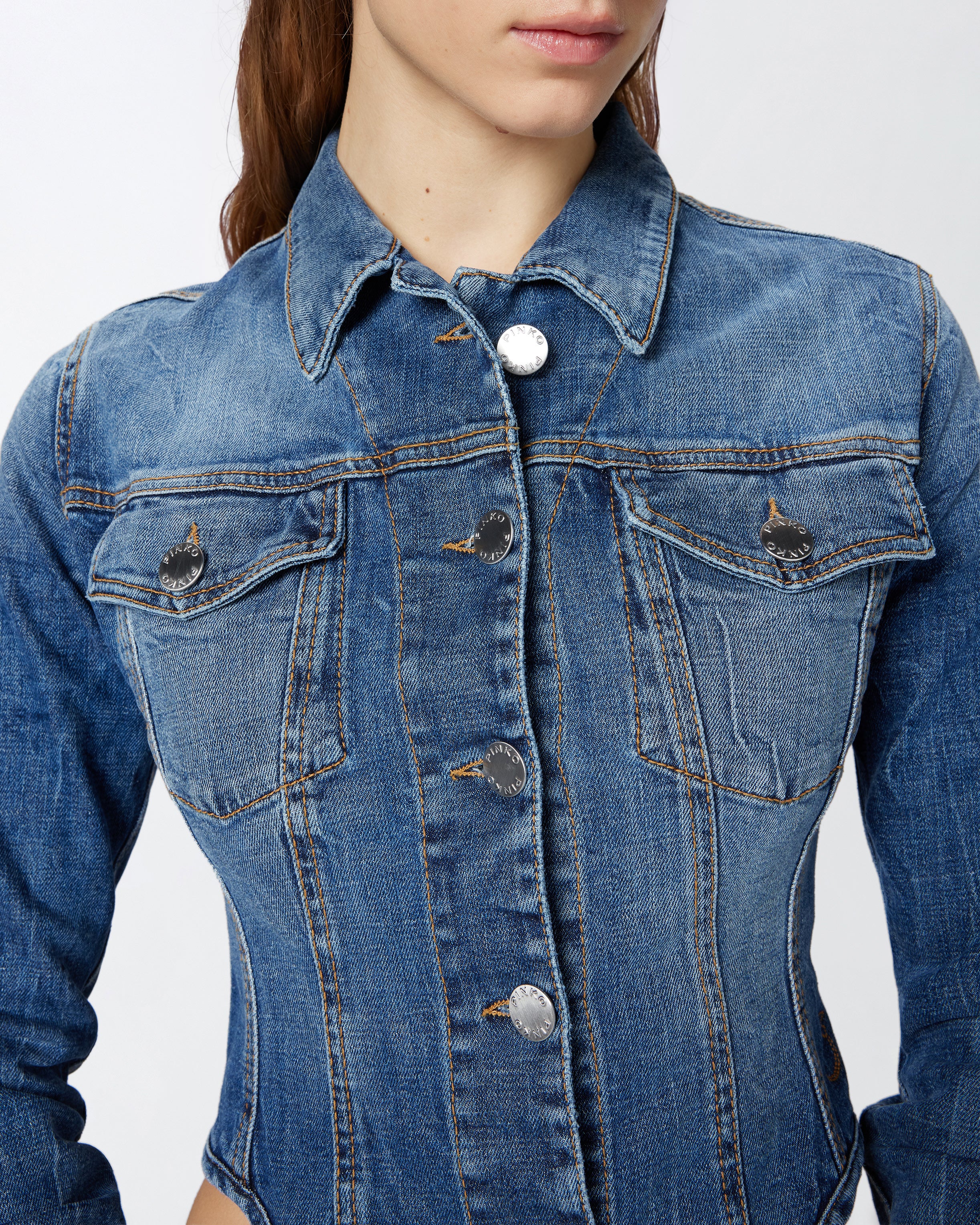 PINKO Giubbino Benachino Denim-Indaco