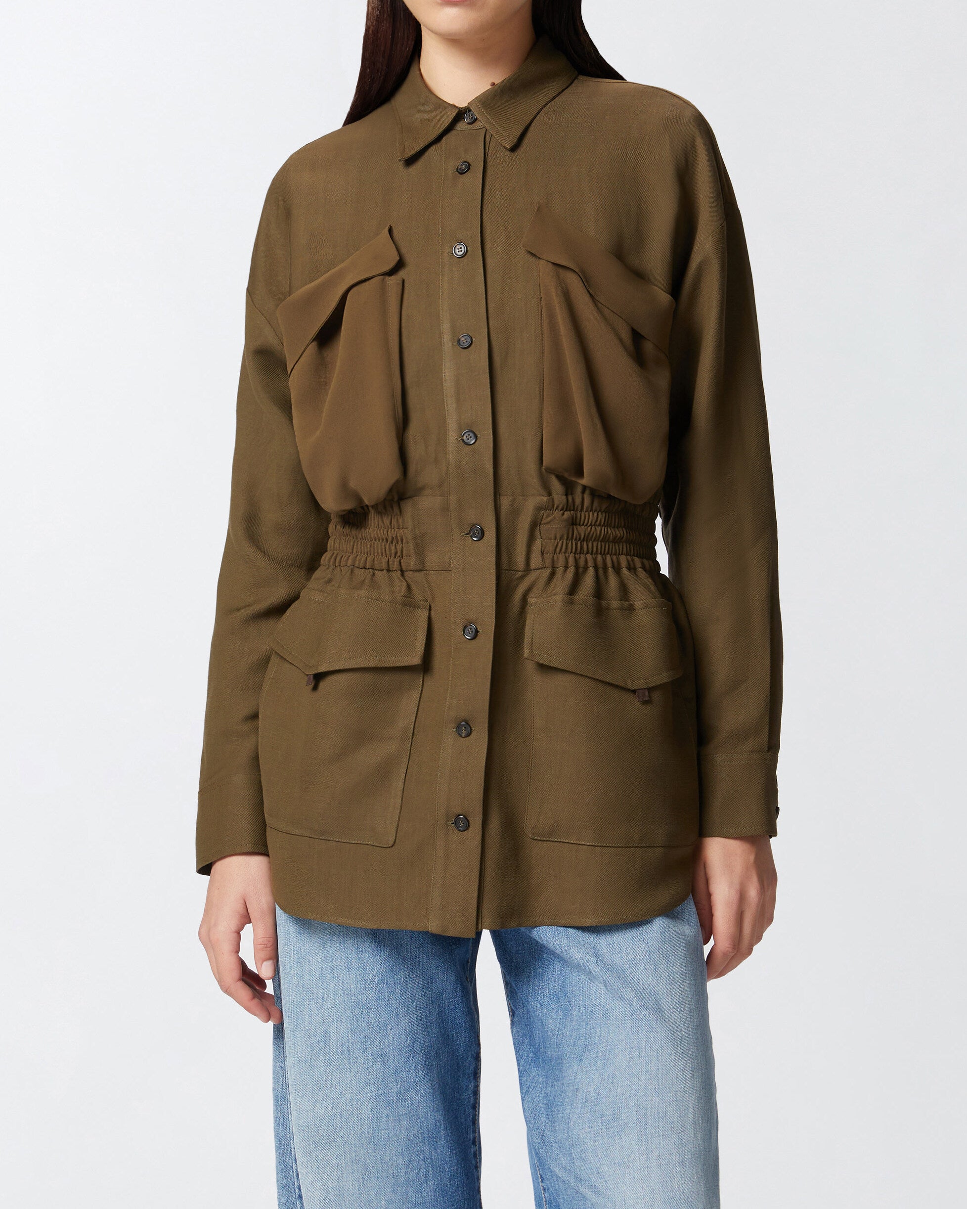 PINKO Giacca Camicia Oramai-Verde Old England