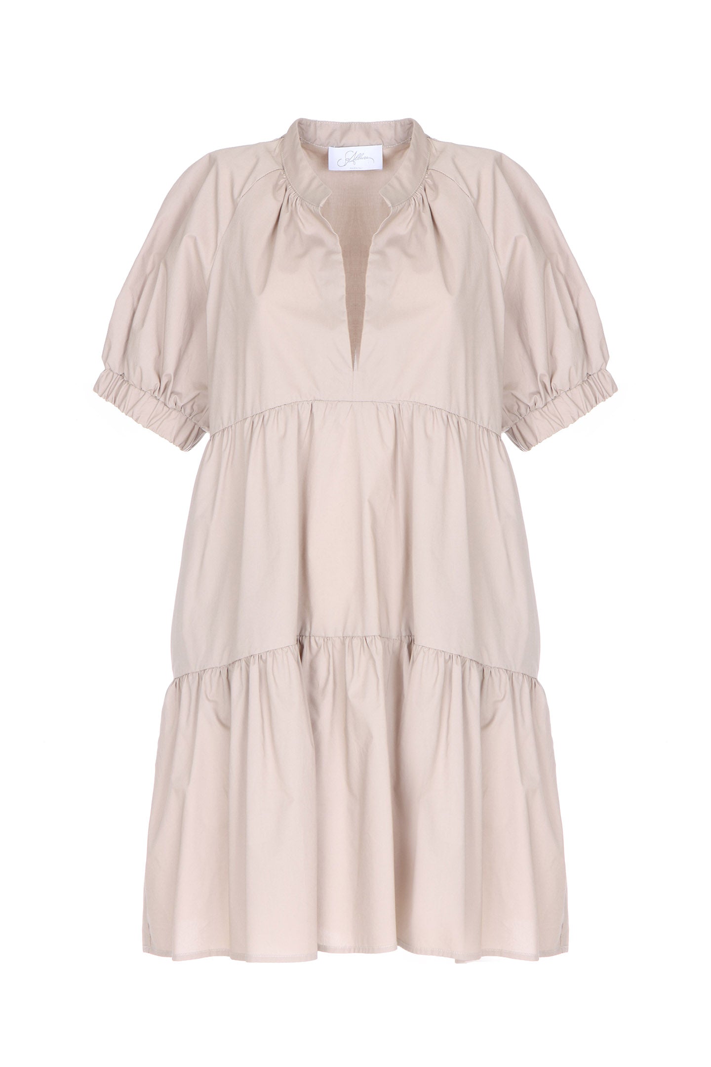 SO ALLURE Abito corto Balze Popeline Cotone-Safari