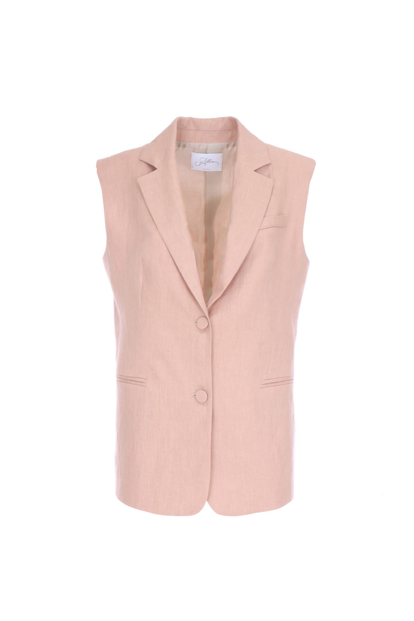 SO ALLURE Gilet Monopetto Lino-Cameo