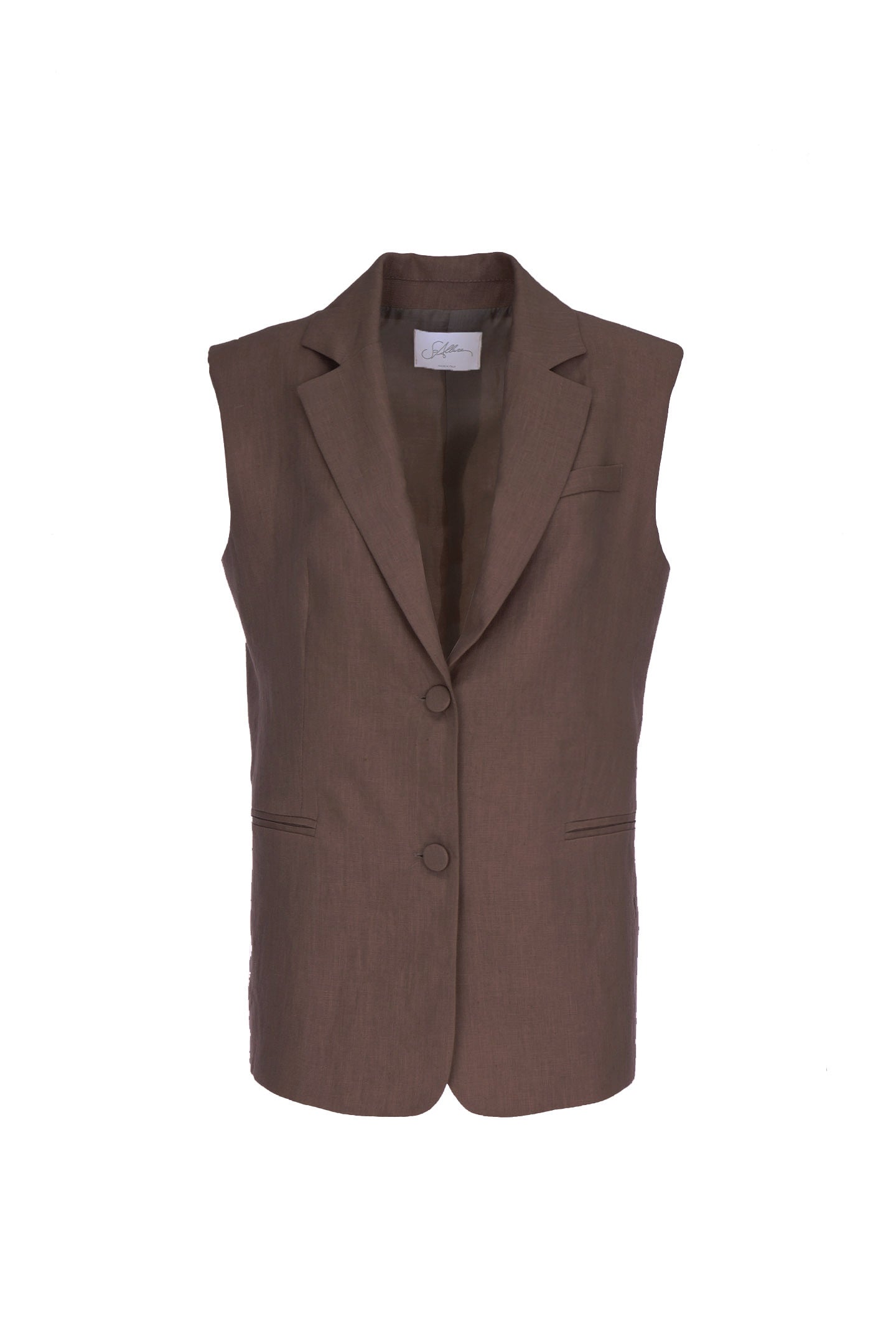 SO ALLURE Gilet Monopetto Lino-Namibia