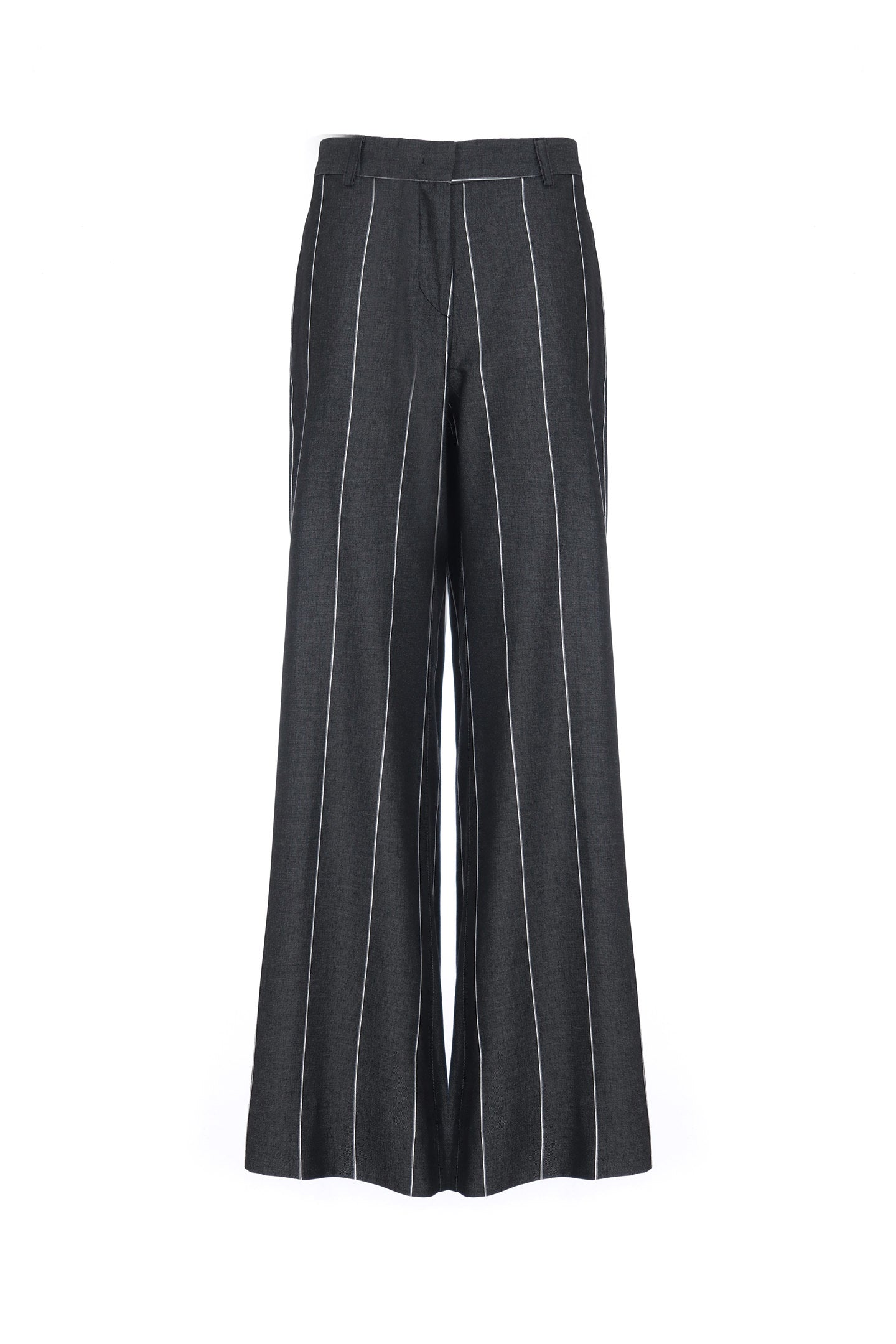 SO ALLURE Pantalone Flare gessato-Nero