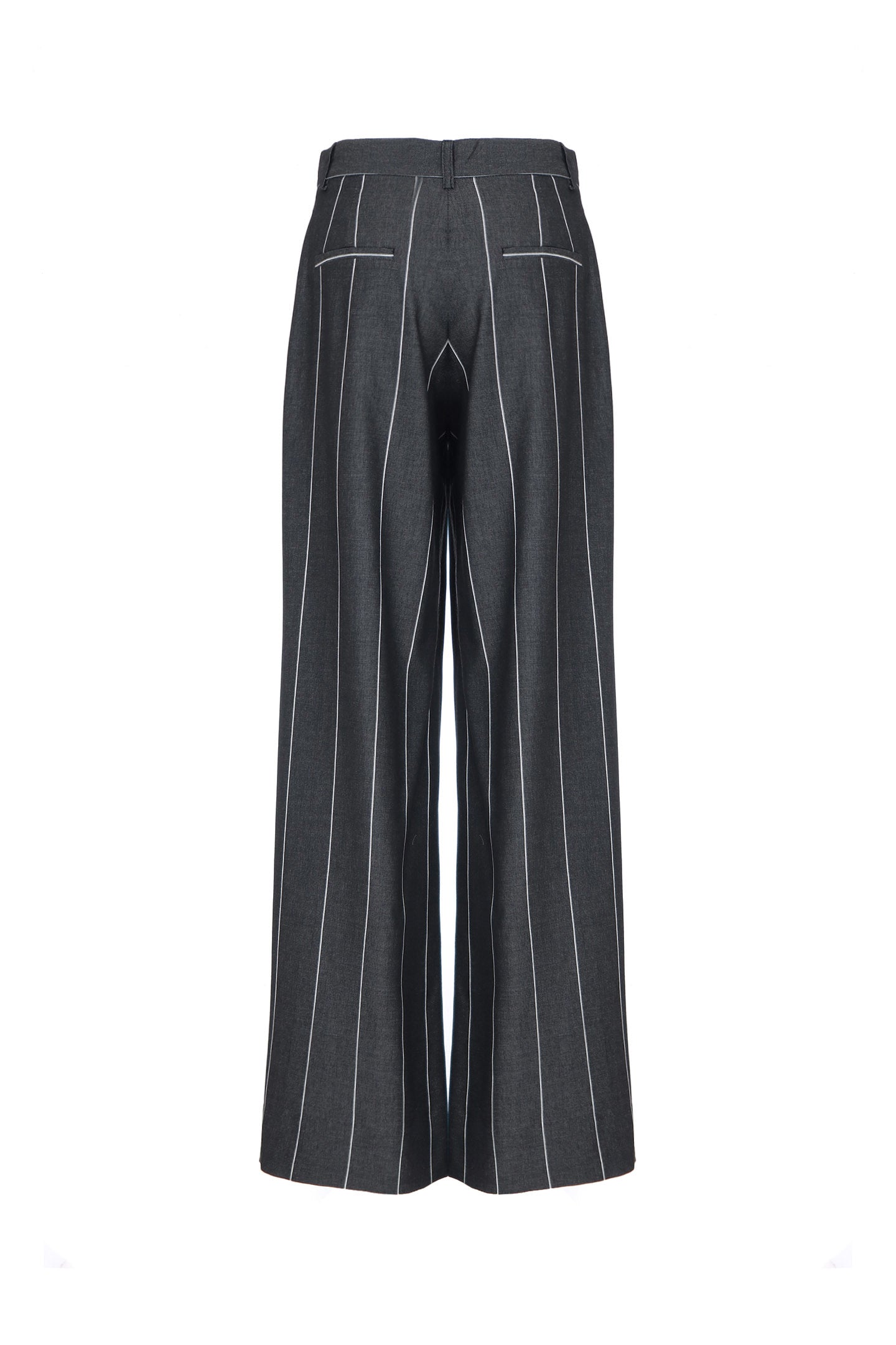 SO ALLURE Pantalone Flare gessato-Nero