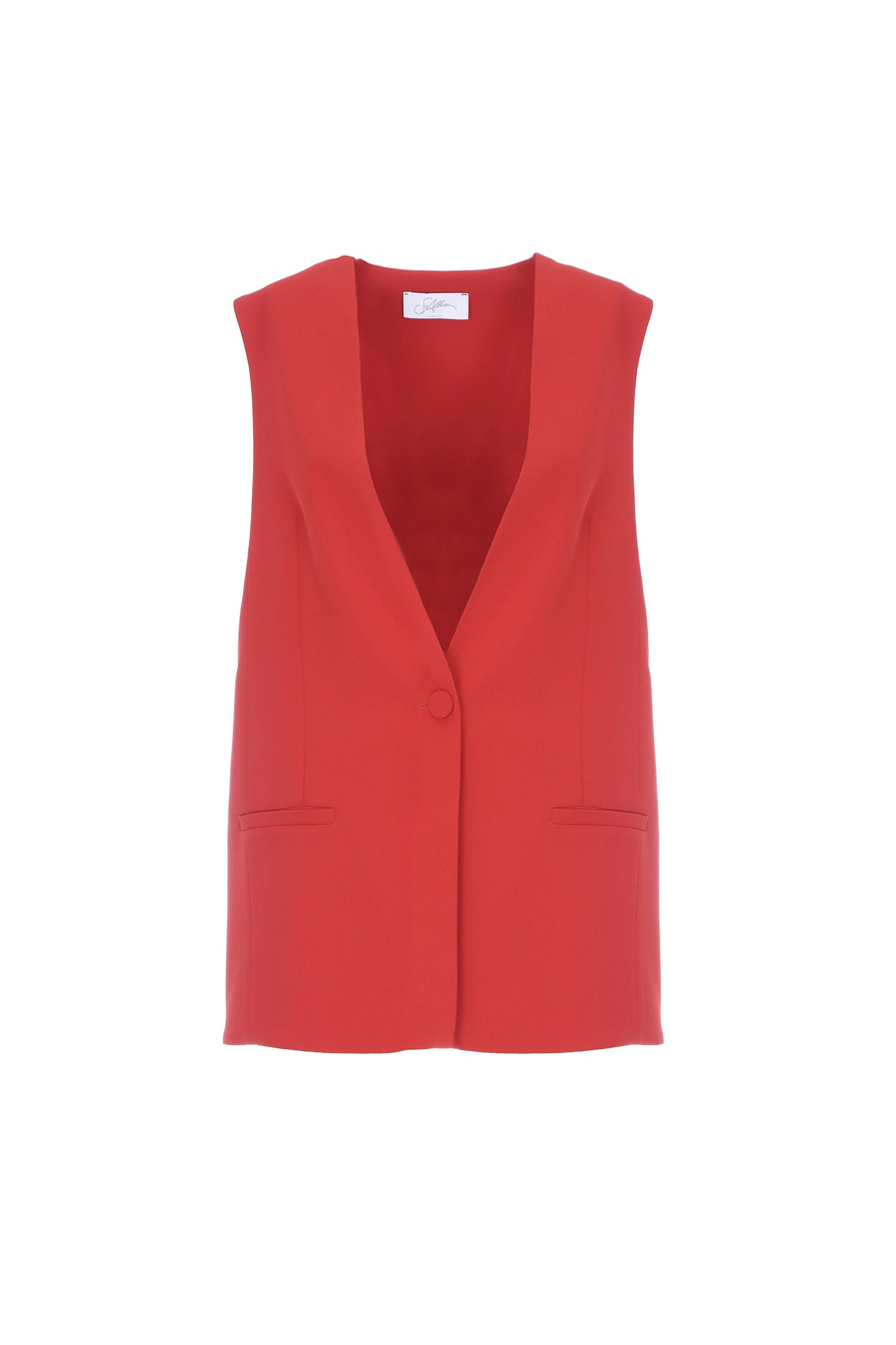 SO ALLURE Gilet Over Monopetto Fluido-Rosso