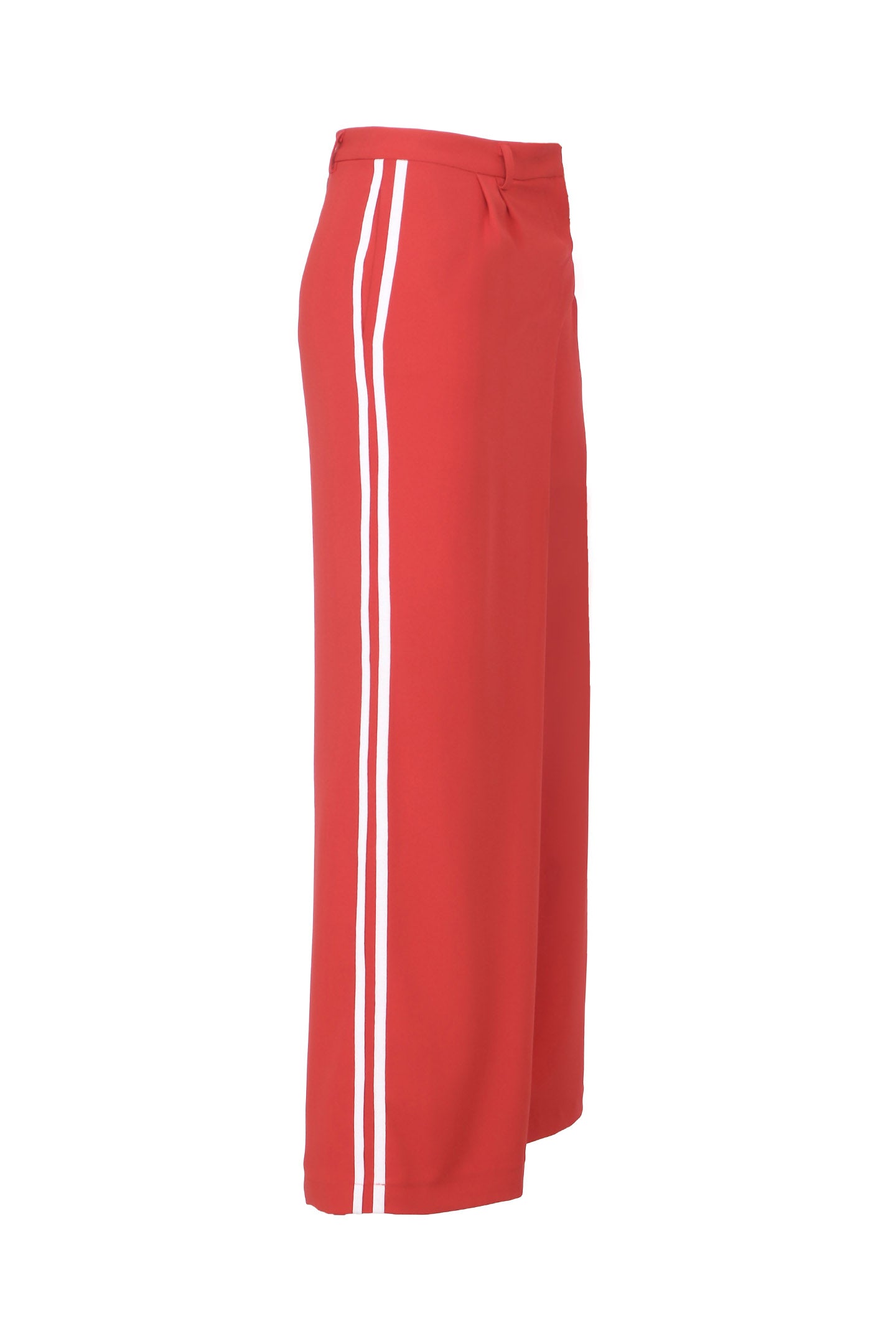 SO ALLURE Pantalone Palazzo Banda Laterale Fluido-Rosso