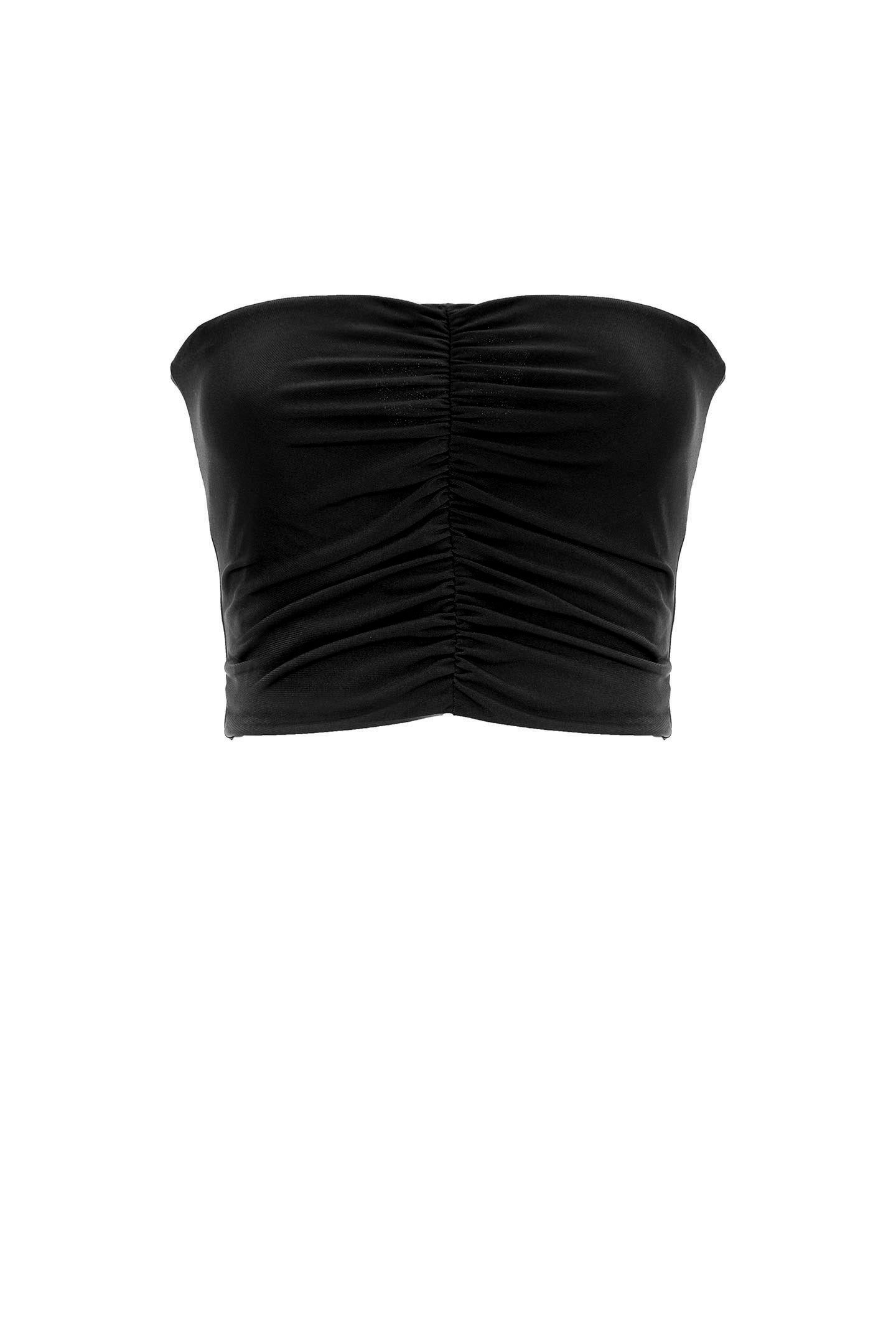 SO ALLURE Top fascia Increspato Jersey-Nero