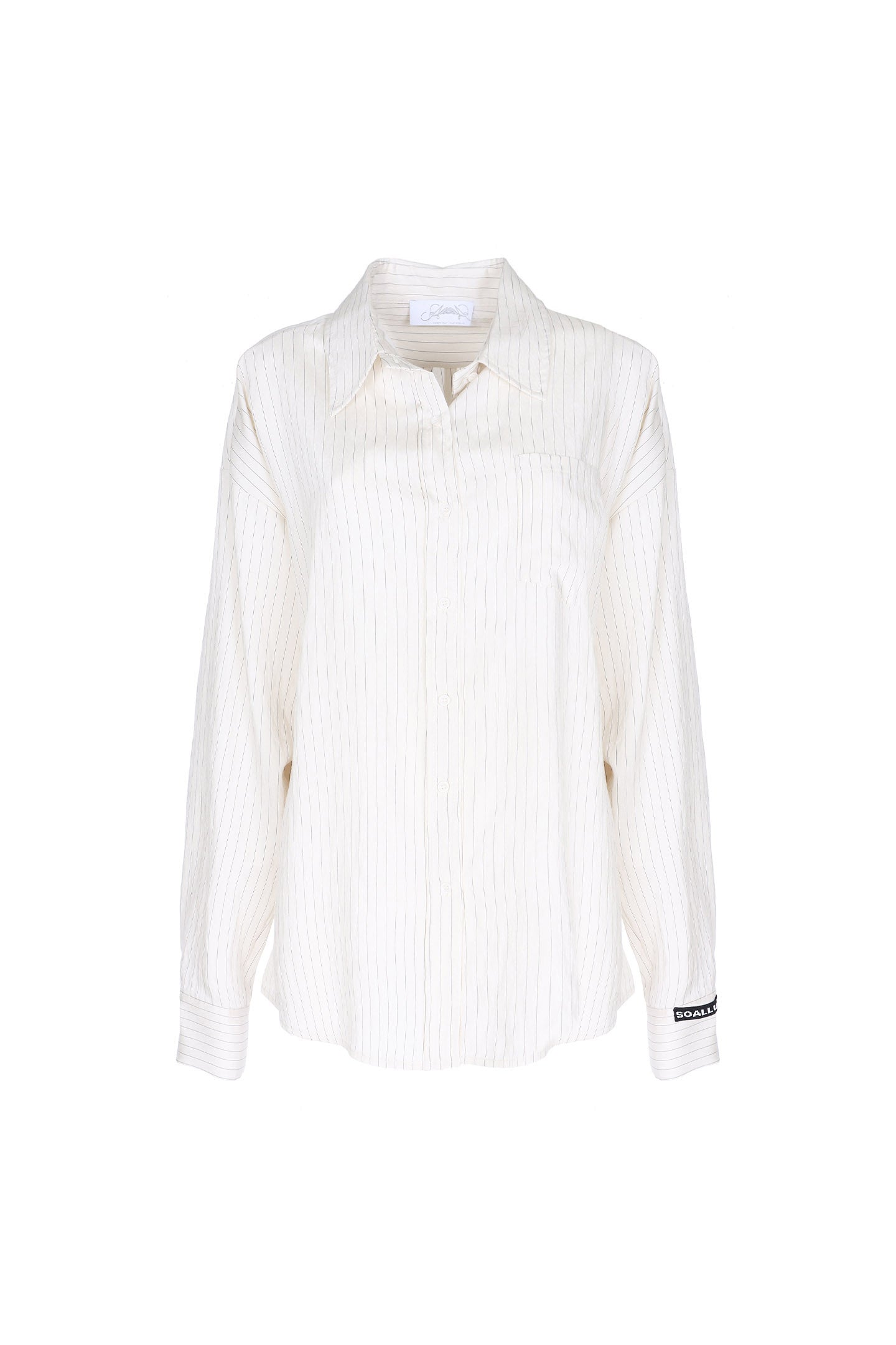 SO ALLURE Camicia Oversize Gessata Modal-Burro