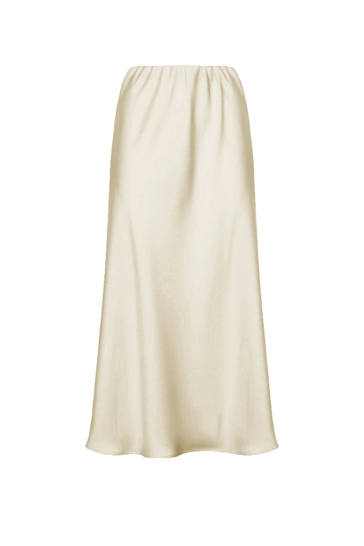 SO ALLURE Gonna Midi Raso Unito-Champagne