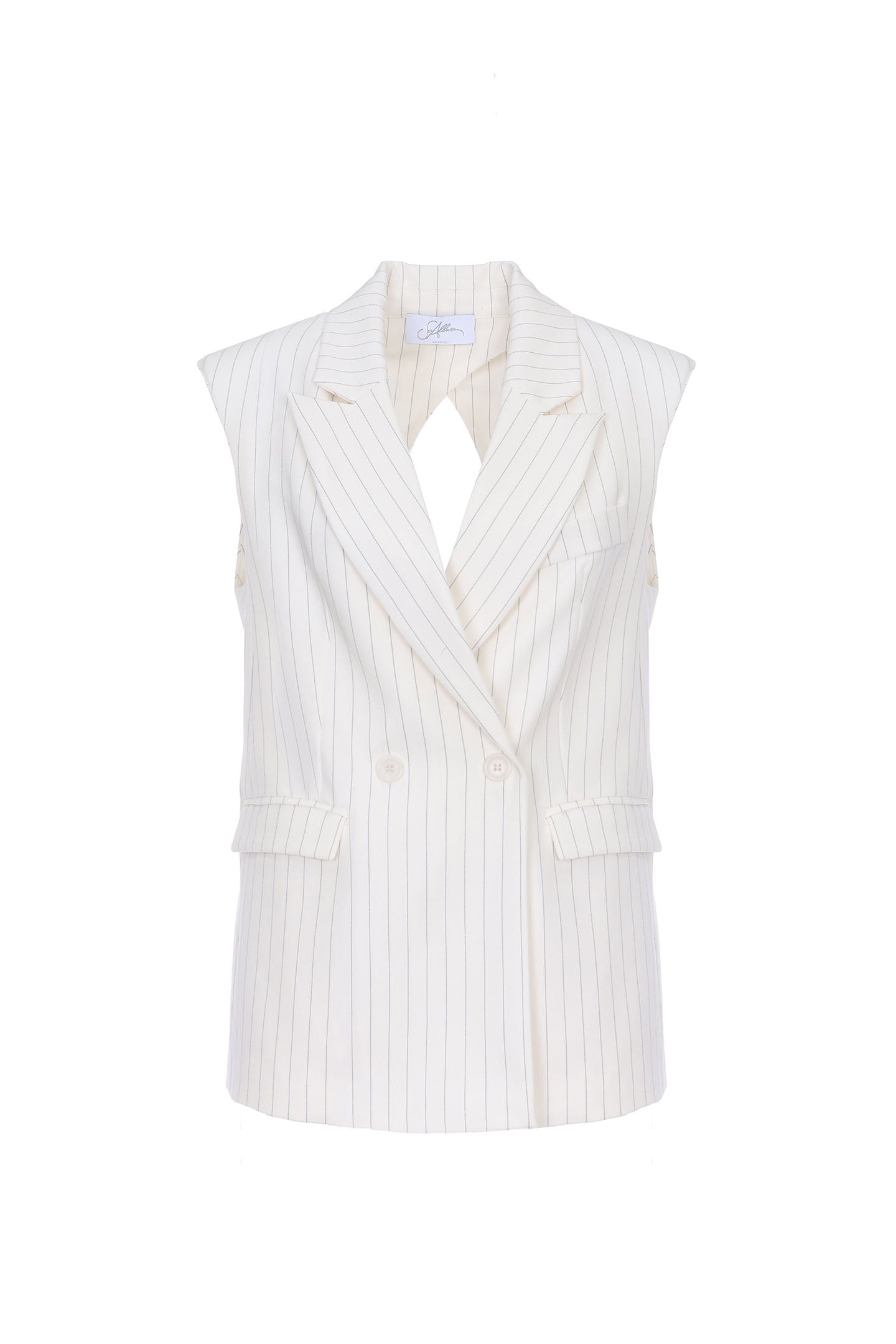 SO ALLURE Gilet Doppiopetto gessato Apertura Goccia-Burro