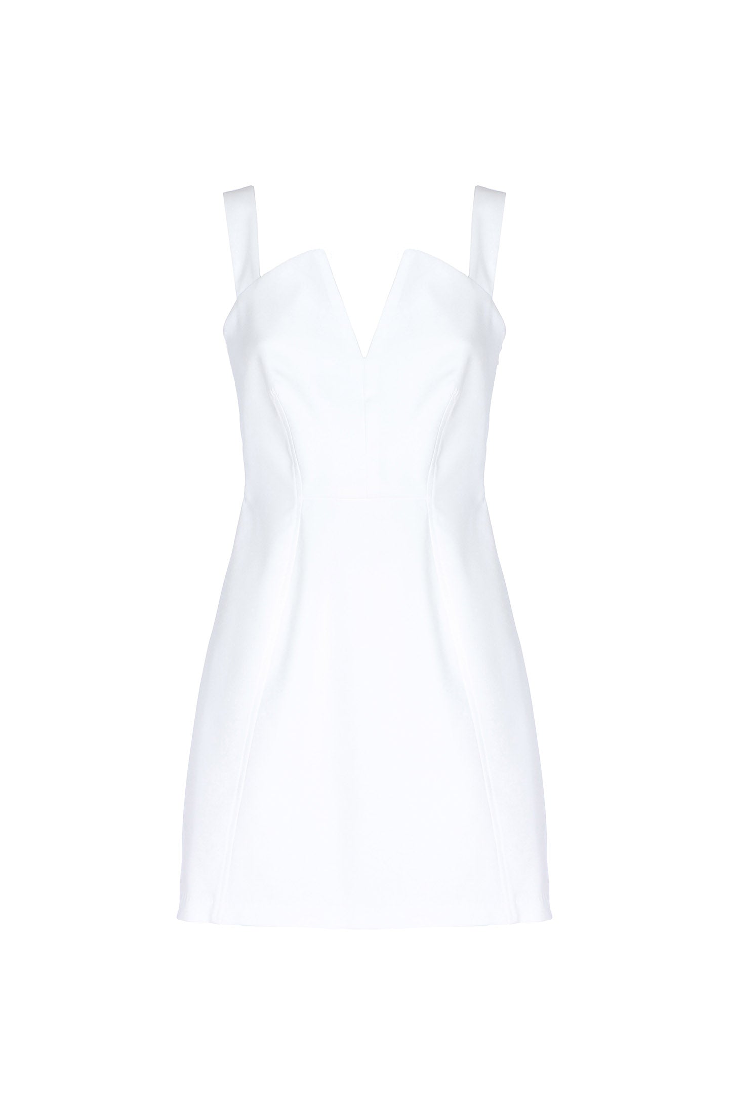 SO ALLURE Abito corto cotone stretch-Latte