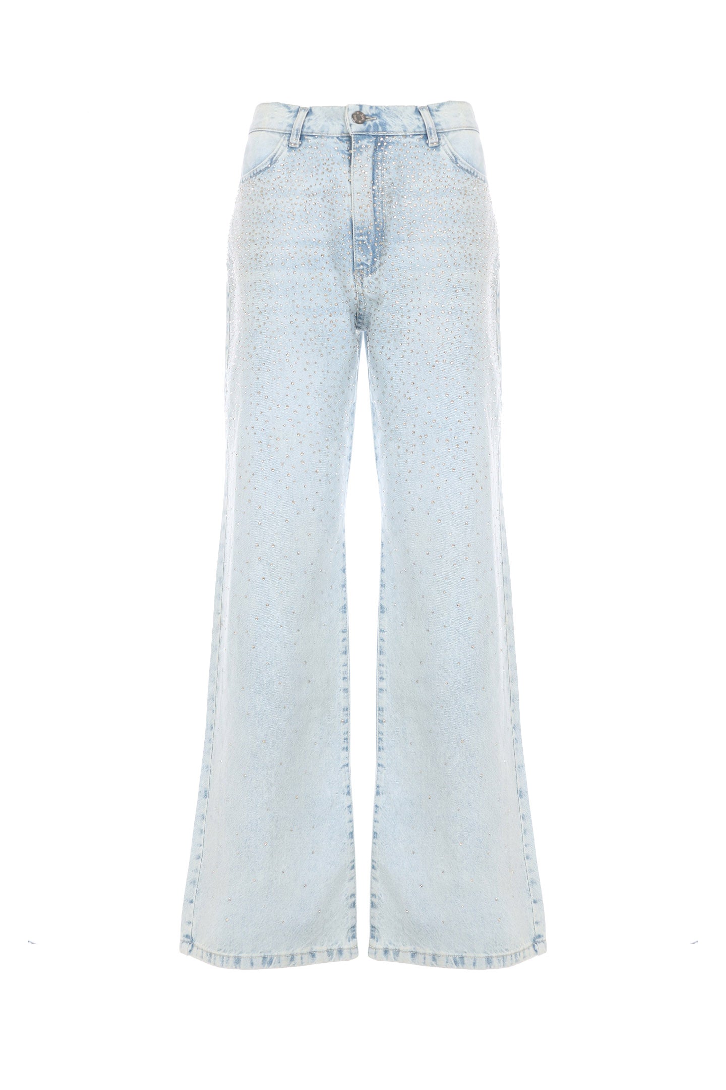 SO ALLURE Jeans Wide Leg Strass Denim-Light blue