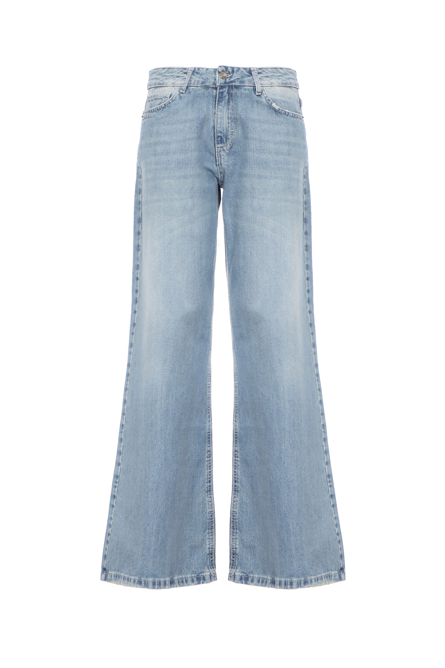 SO ALLURE Jeans Wide Leg Molature Denim-Medium Blue