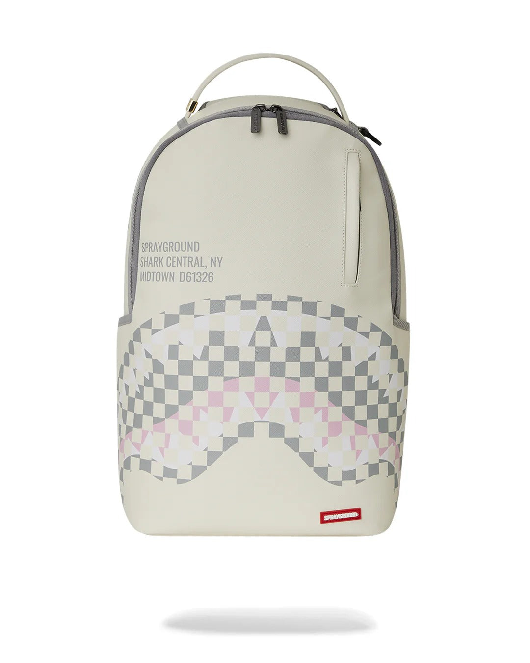 SPRAYGROUND ZAINO CREAM CHECK SHARK CENTRAL-Ecru