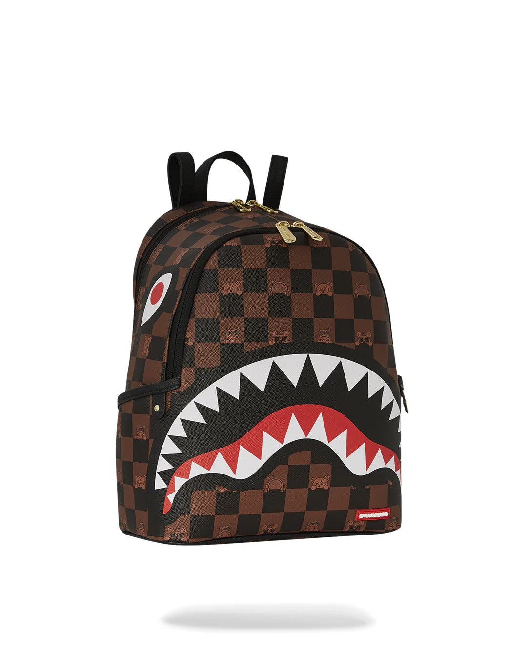 SPRAYGROUND Zainetto PEEKING CHARACTER Check-Marrone