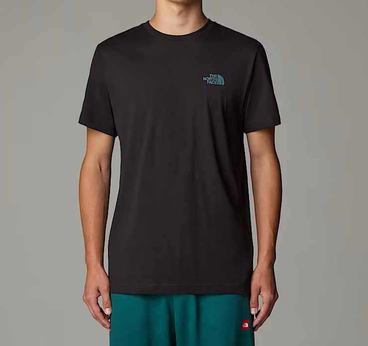 THE NORTH FACE T-Shirt Uomo Nse Box-Tnf Black Deep Nori Trail Grid Print