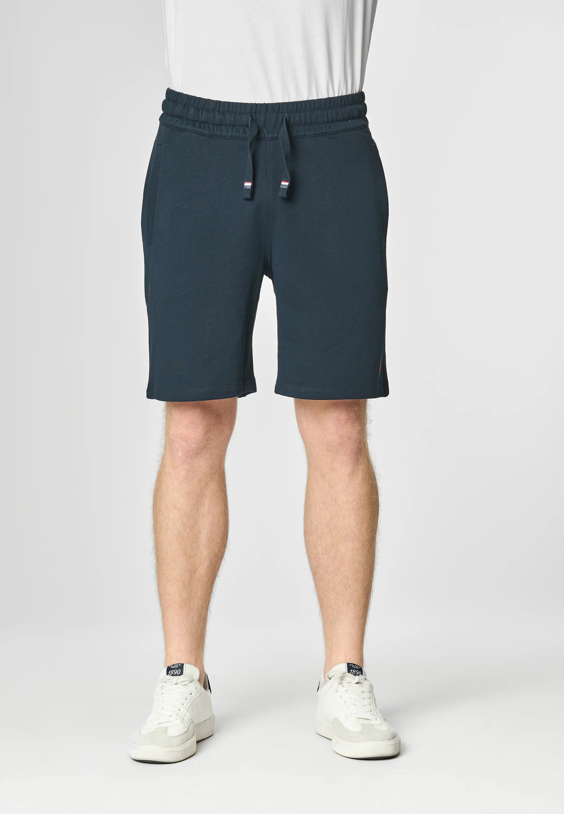 U.S. POLO ASSN. Shorts Uomo BALD Felpa Cotone-Blu Navy