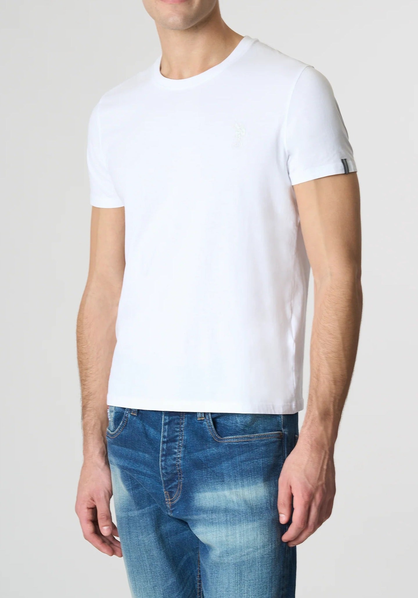 U.S. POLO ASSN. T-Shirt Uomo Mick Reflect Tape-Bianco