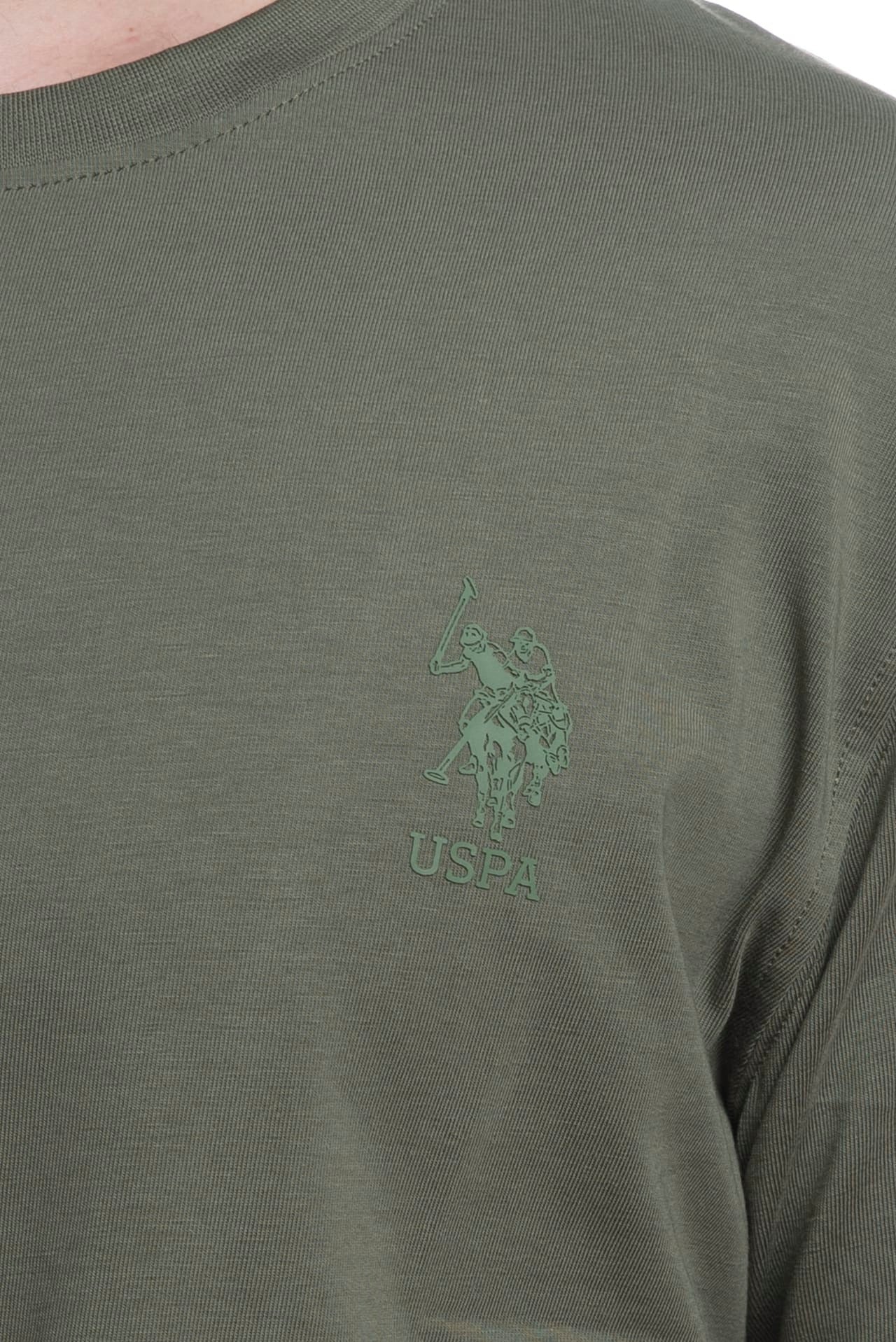 U.S. POLO ASSN. T-Shirt Uomo Mick Reflect Tape-Verde Militare