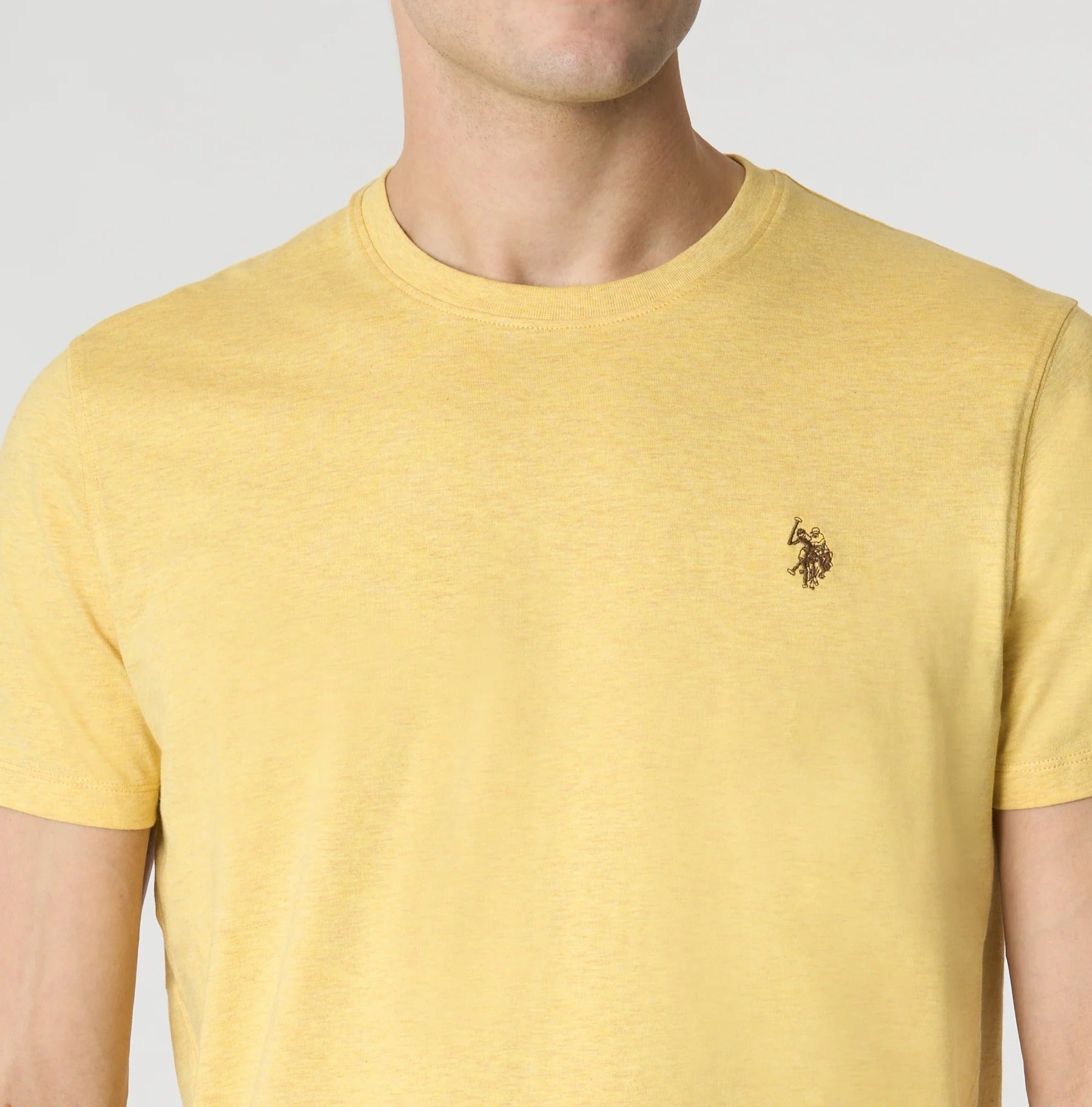 U.S. POLO ASSN. T-Shirt Uomo Mick Melange-Giallo Zafferano