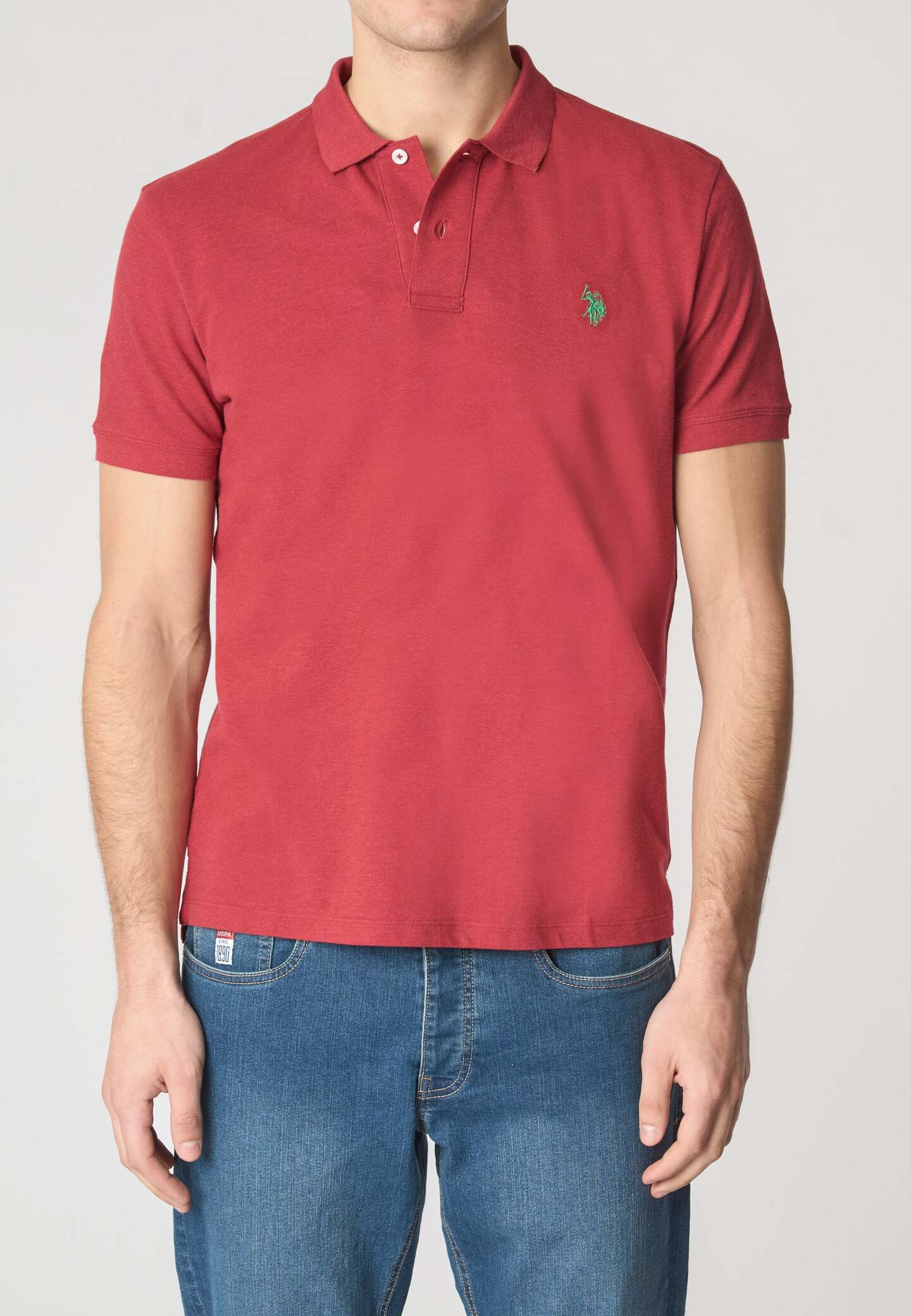 U.S. POLO ASSN. Polo Uomo Amir Melange-Rosso