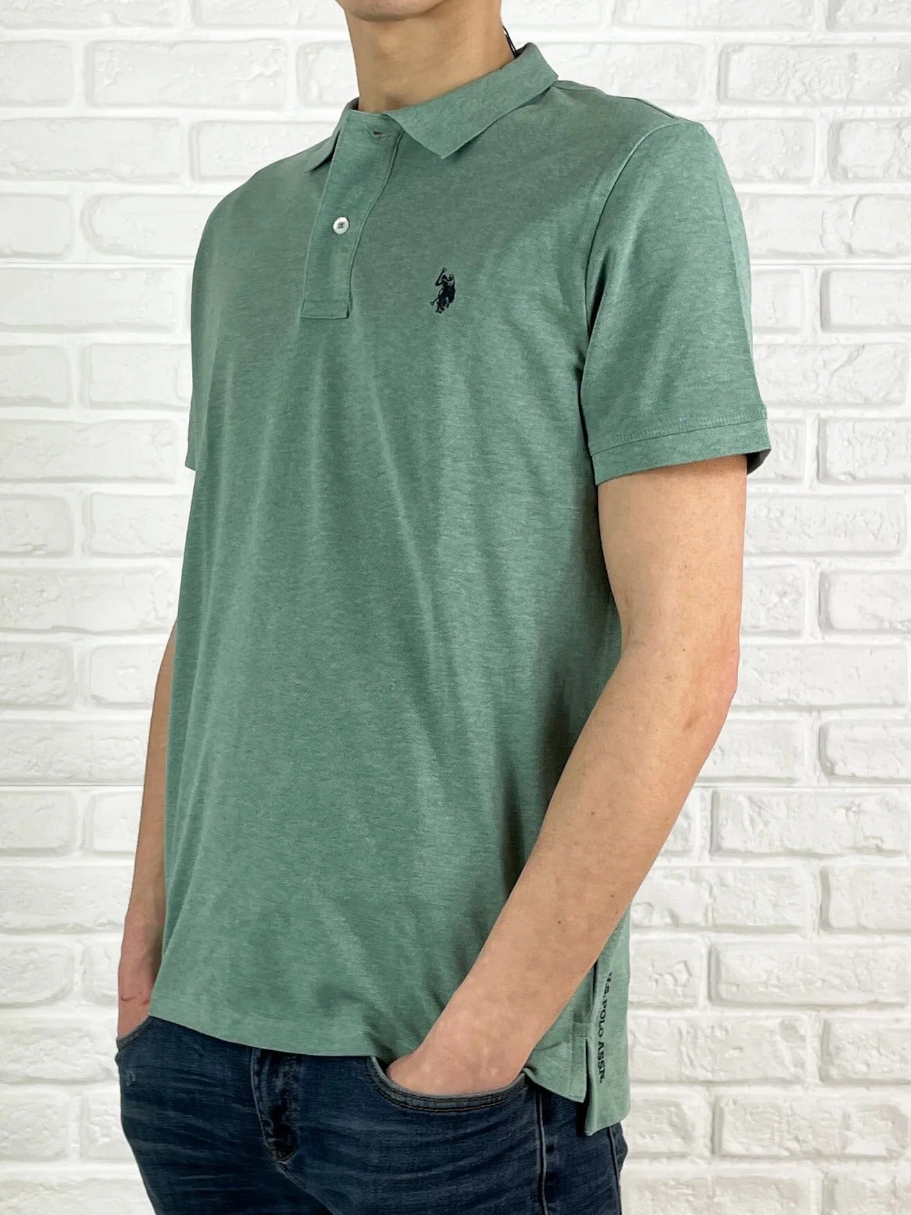 U.S. POLO ASSN. Polo Uomo Amir Melange-Verde
